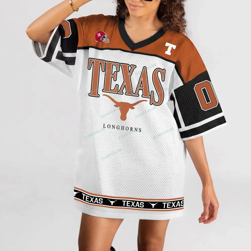 Texas Longhorns V-Neck Fashion Jersey Dress