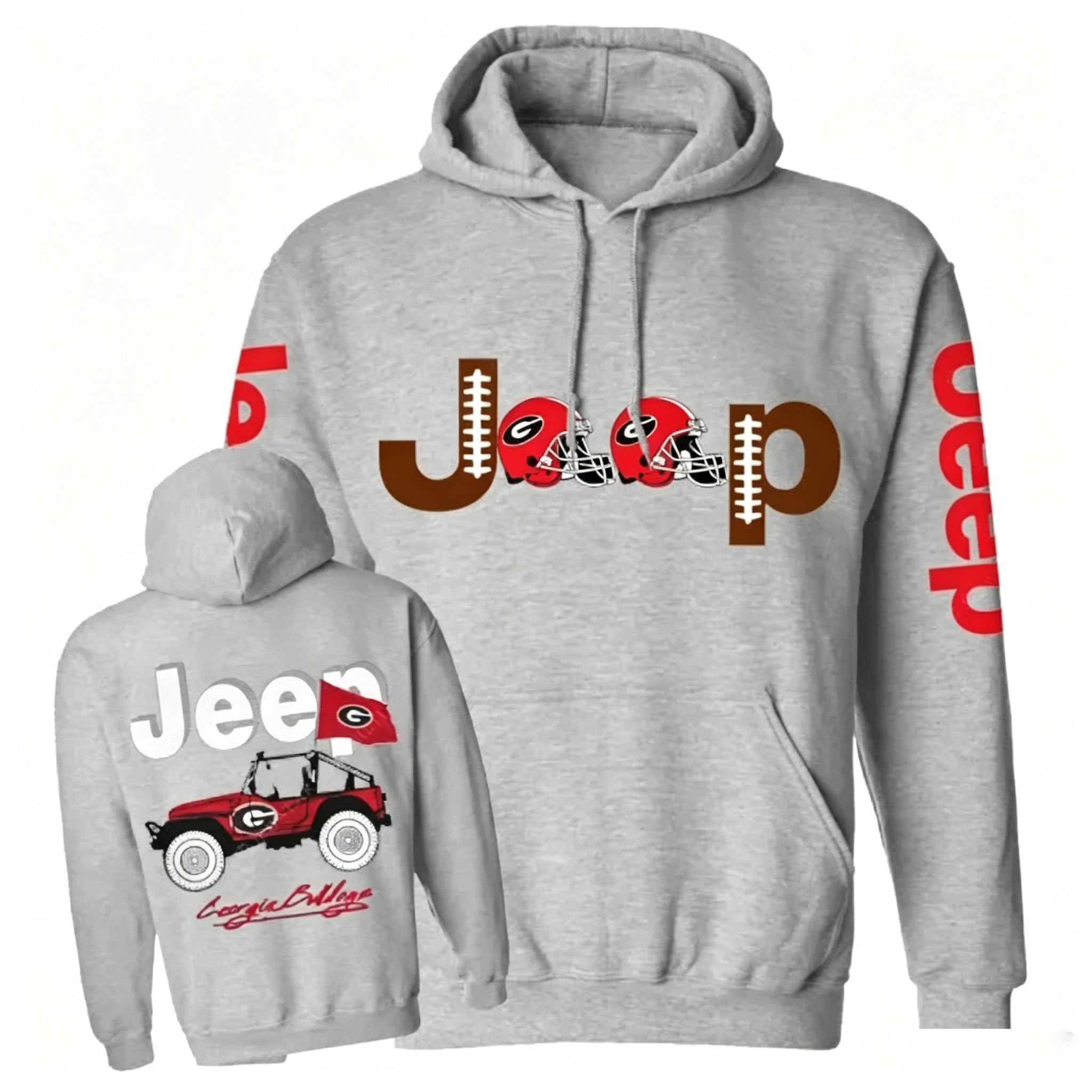 Jp Georgia Football Flag  Unisex Casual Hoodie