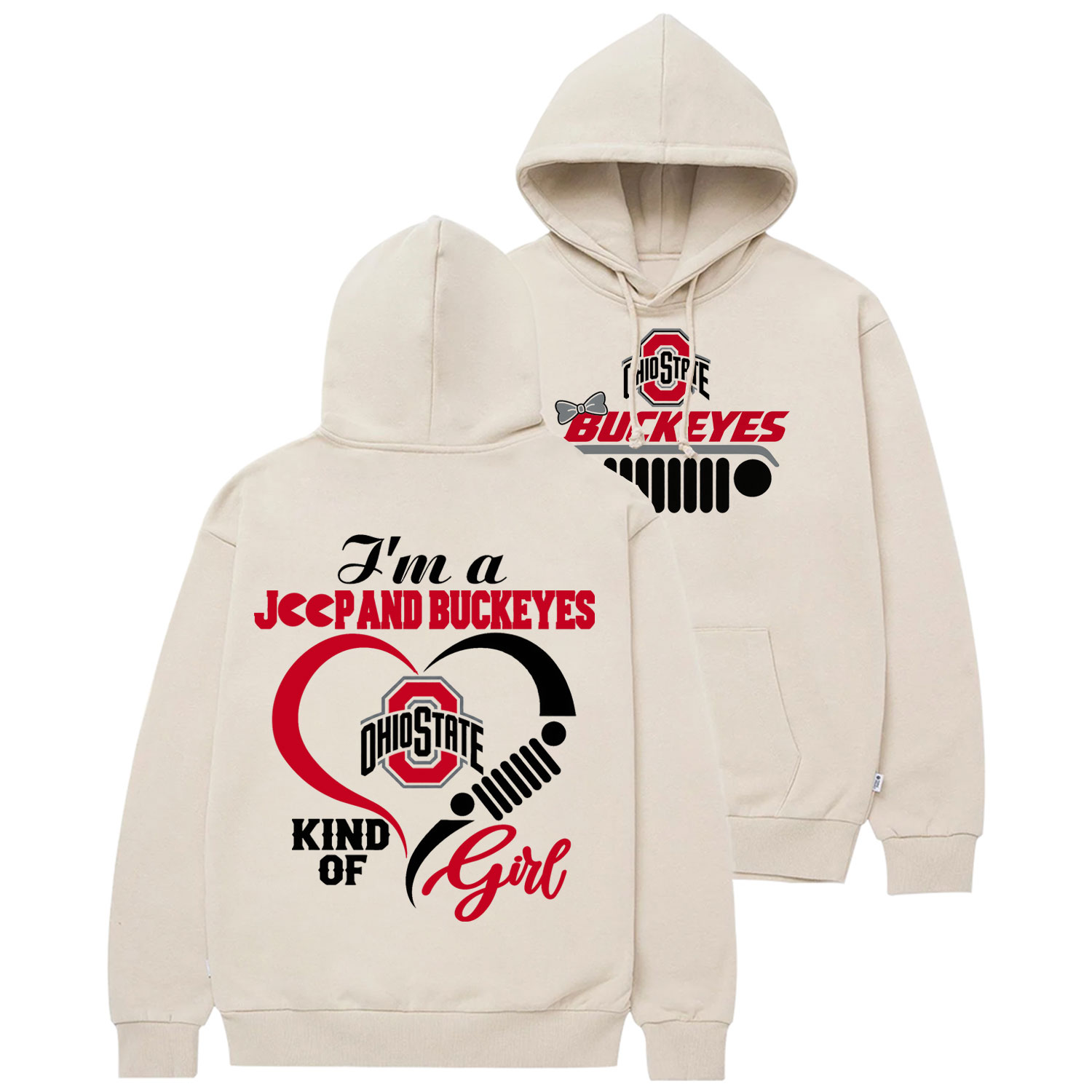 I'm A Jp And Buckeyes Kind Of Girl Cotton Hoodie