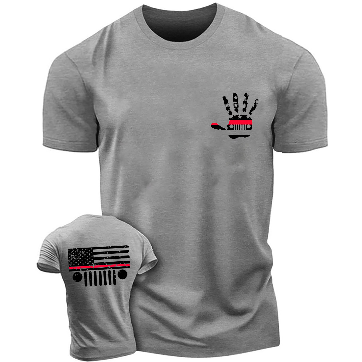 Jeep Firefighter Red Line Flag Hand Palm Unisex T-shirt