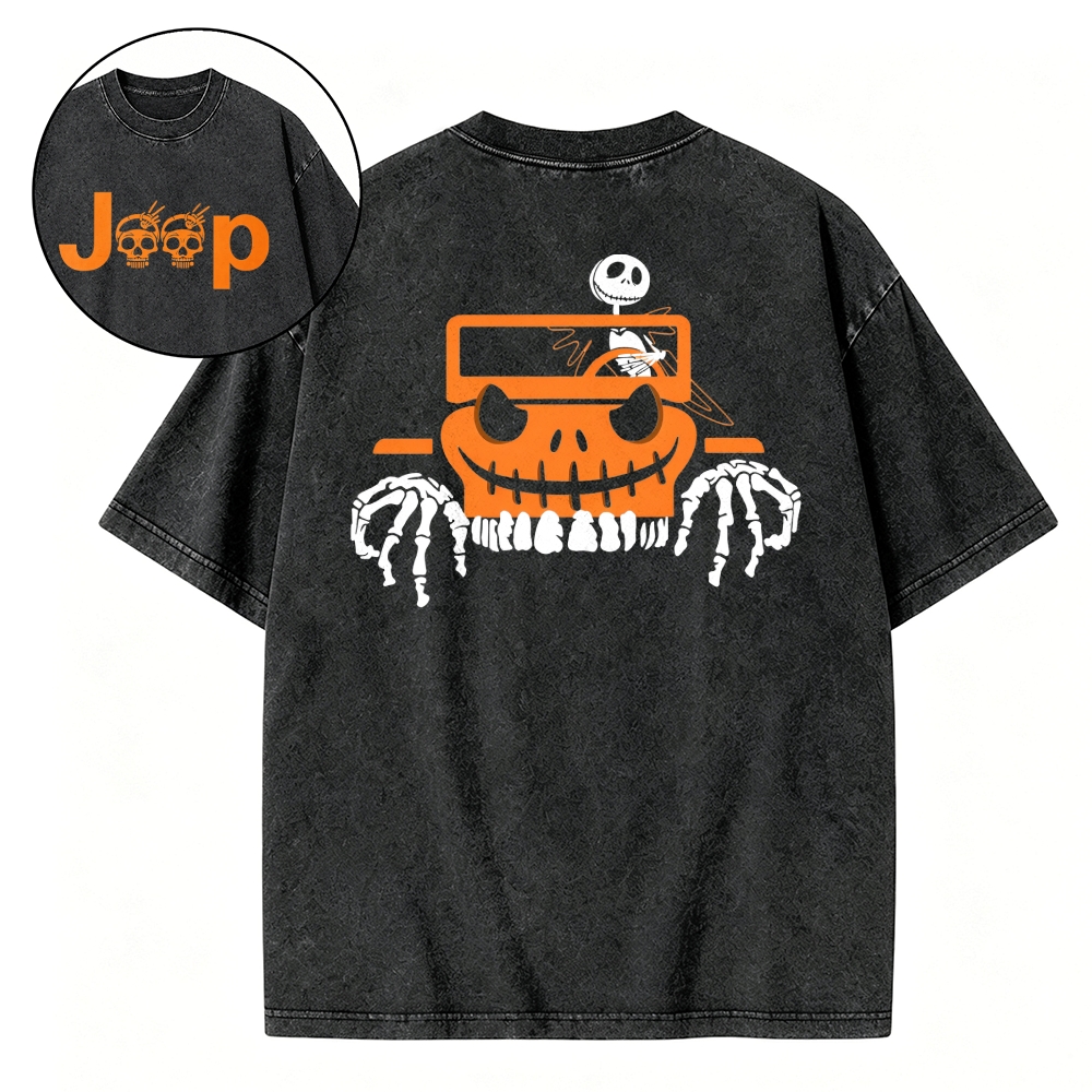 Bone Grille Orange Halloween Jp Unisex Washed T-shirt