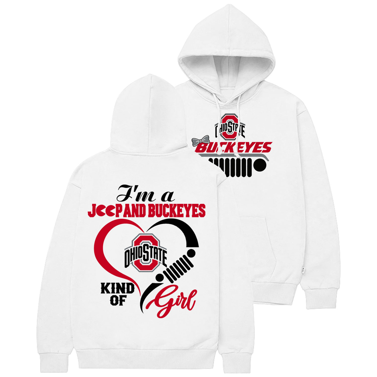 I'm A Jp And Buckeyes Kind Of Girl Cotton Hoodie
