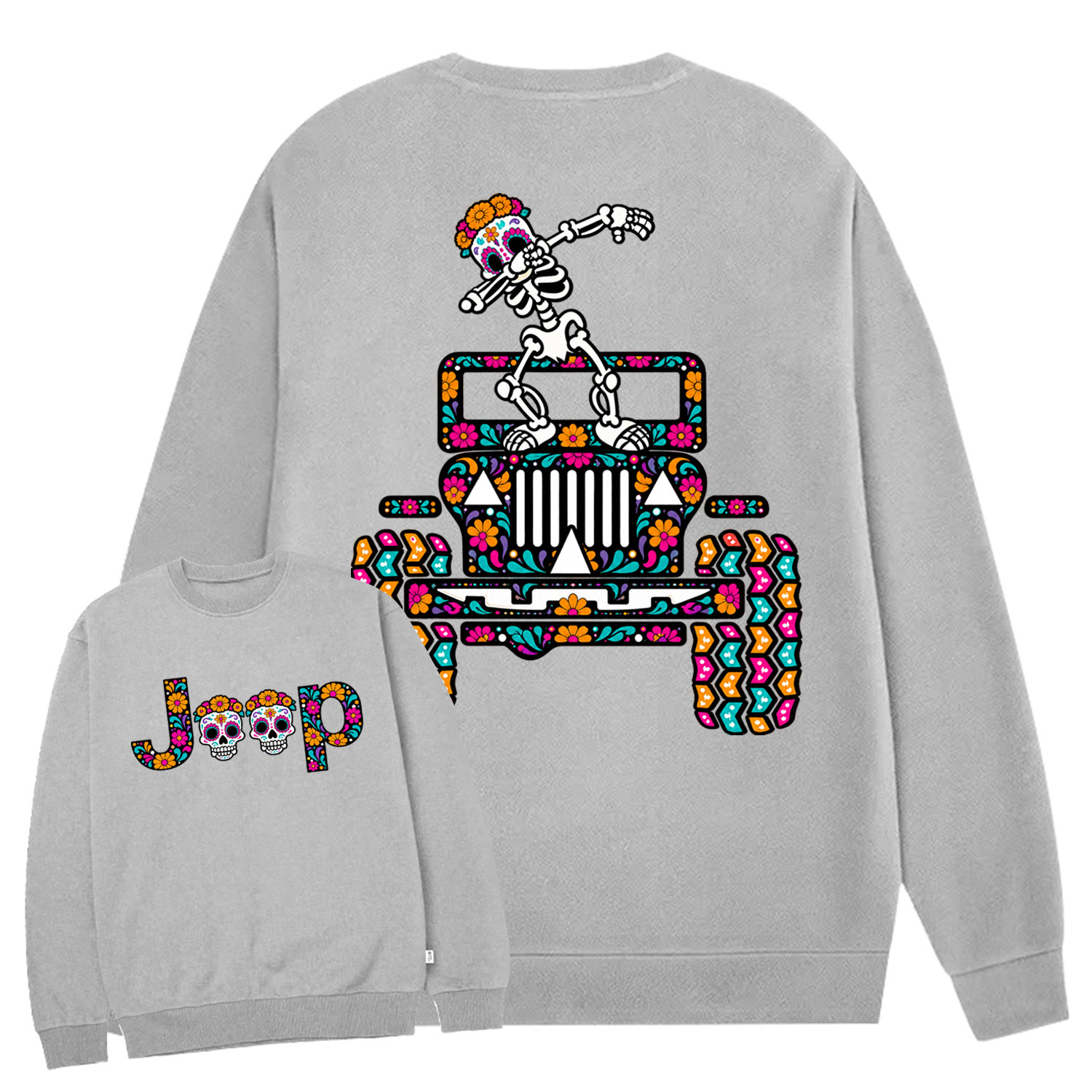 Sugar Skull Dancing on Jps Dia de los Muertos Cotton Sweatshirt