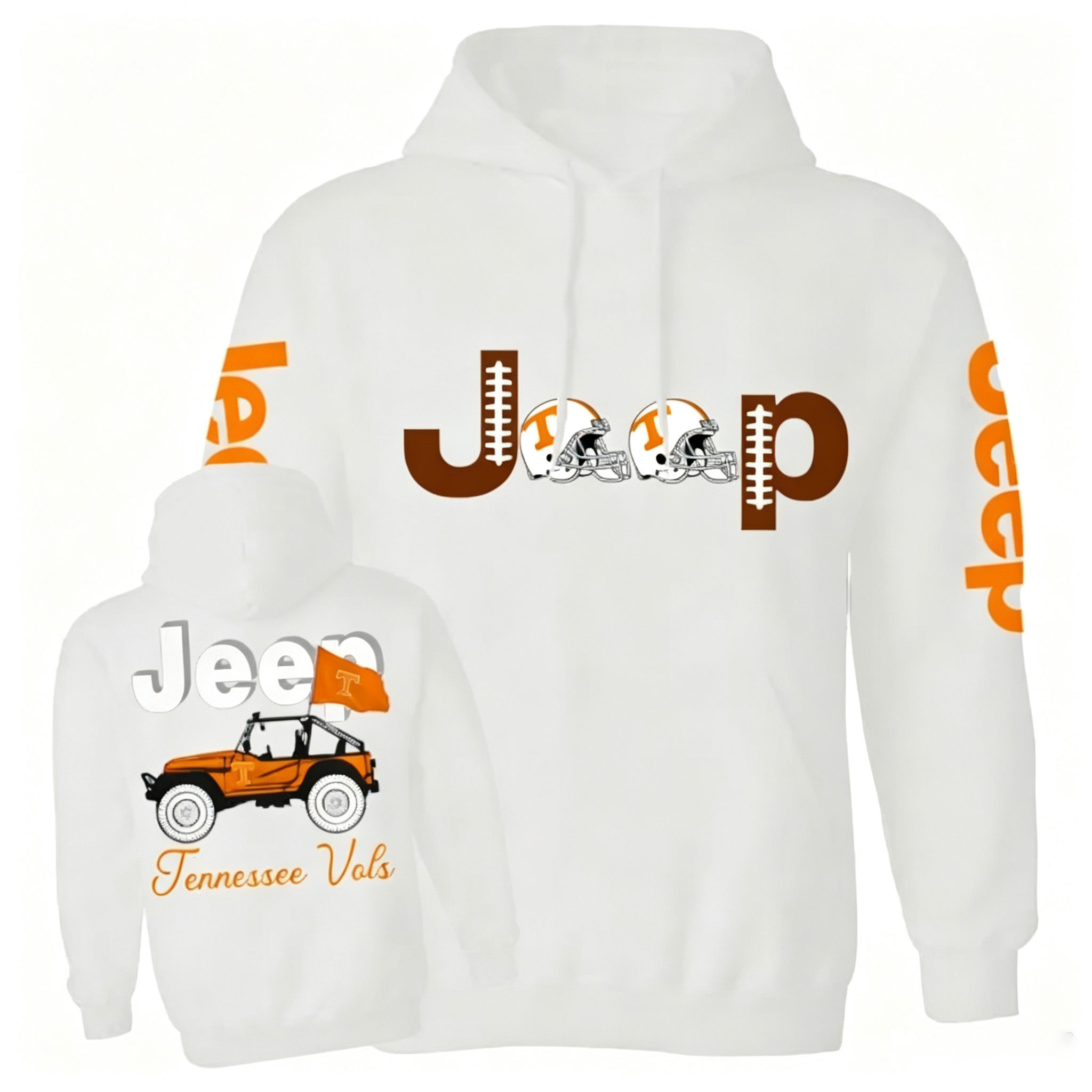 Jp Tennessee Football Flag  Unisex Casual Hoodie