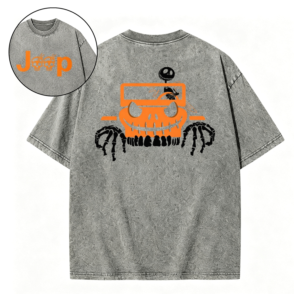 Bone Grille Orange Halloween Jp Unisex Washed T-shirt