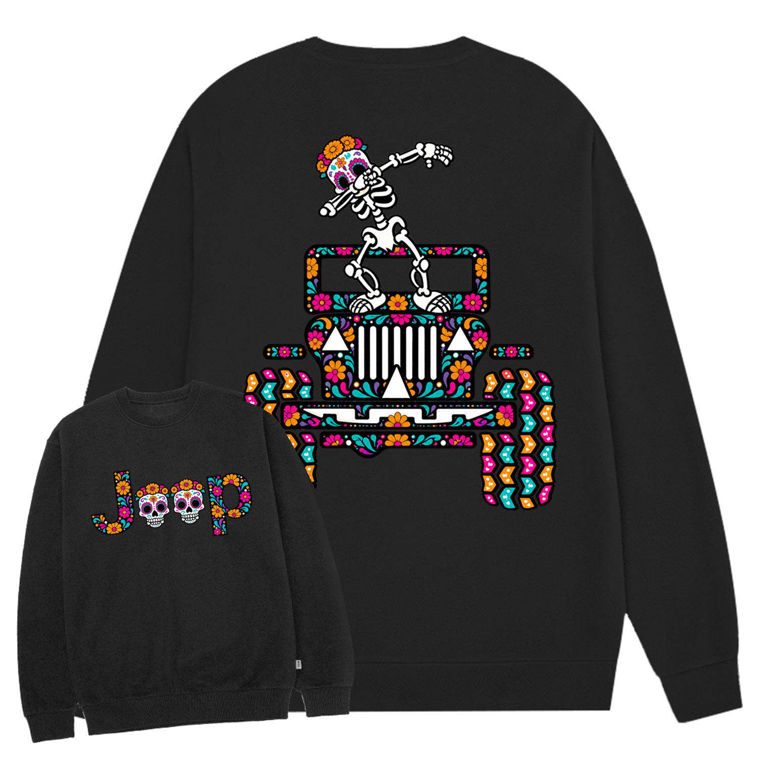 Sugar Skull Dancing on Jps Dia de los Muertos Cotton Sweatshirt