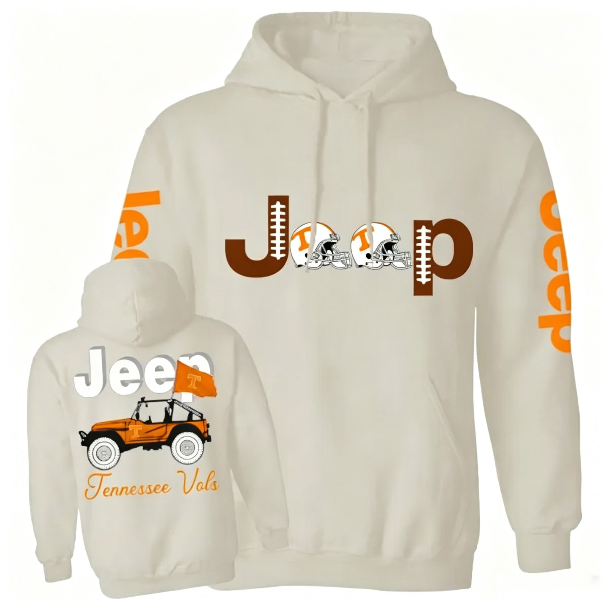 Jp Tennessee Football Flag  Unisex Casual Hoodie