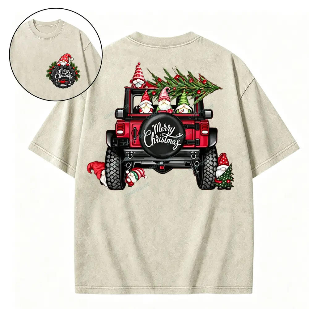 Funny Merry Christmas Tree Jp Washed T-Shirt