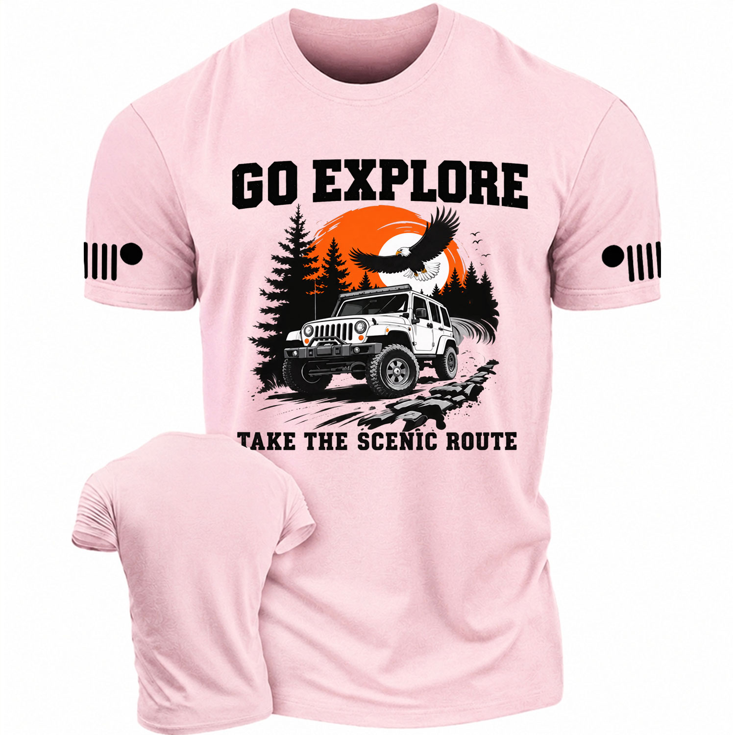 Go Explore Eagle Sunset Off-Road Adventure Cotton T-shirt