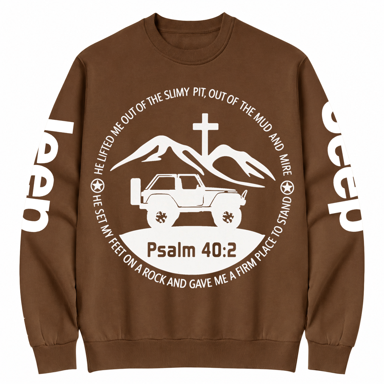 2 Door Jp Wrangler Bible Verse Psalm 40:2 Cotton Sweatshirt