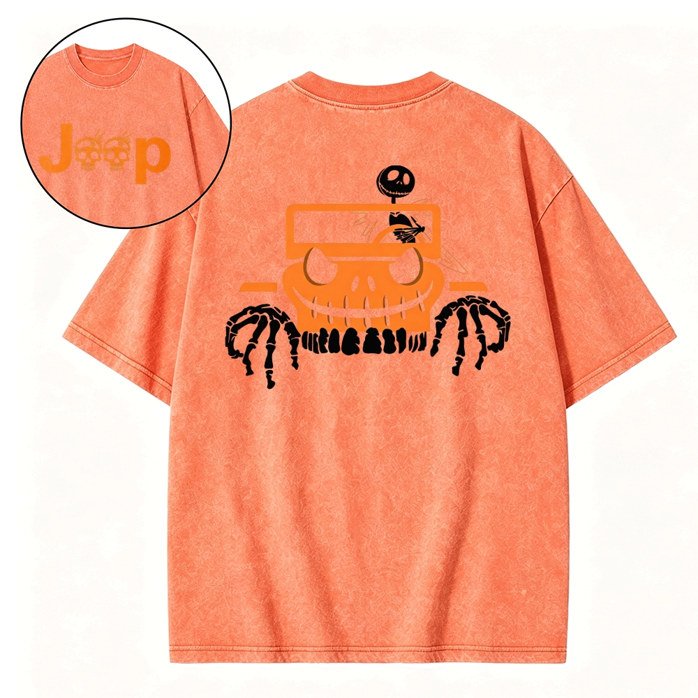 Bone Grille Orange Halloween Jp Unisex Washed T-shirt