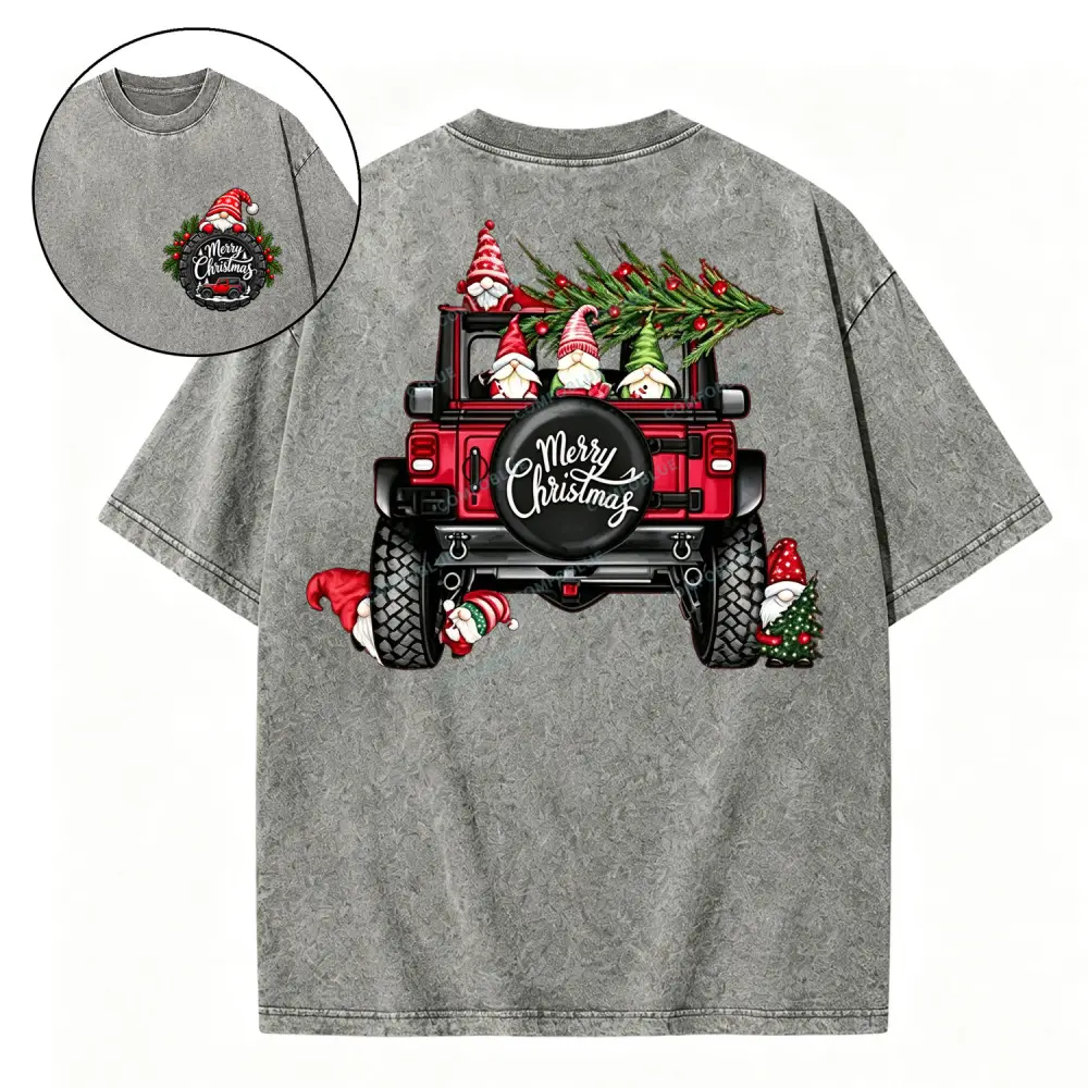 Funny Merry Christmas Tree Jp Washed T-Shirt