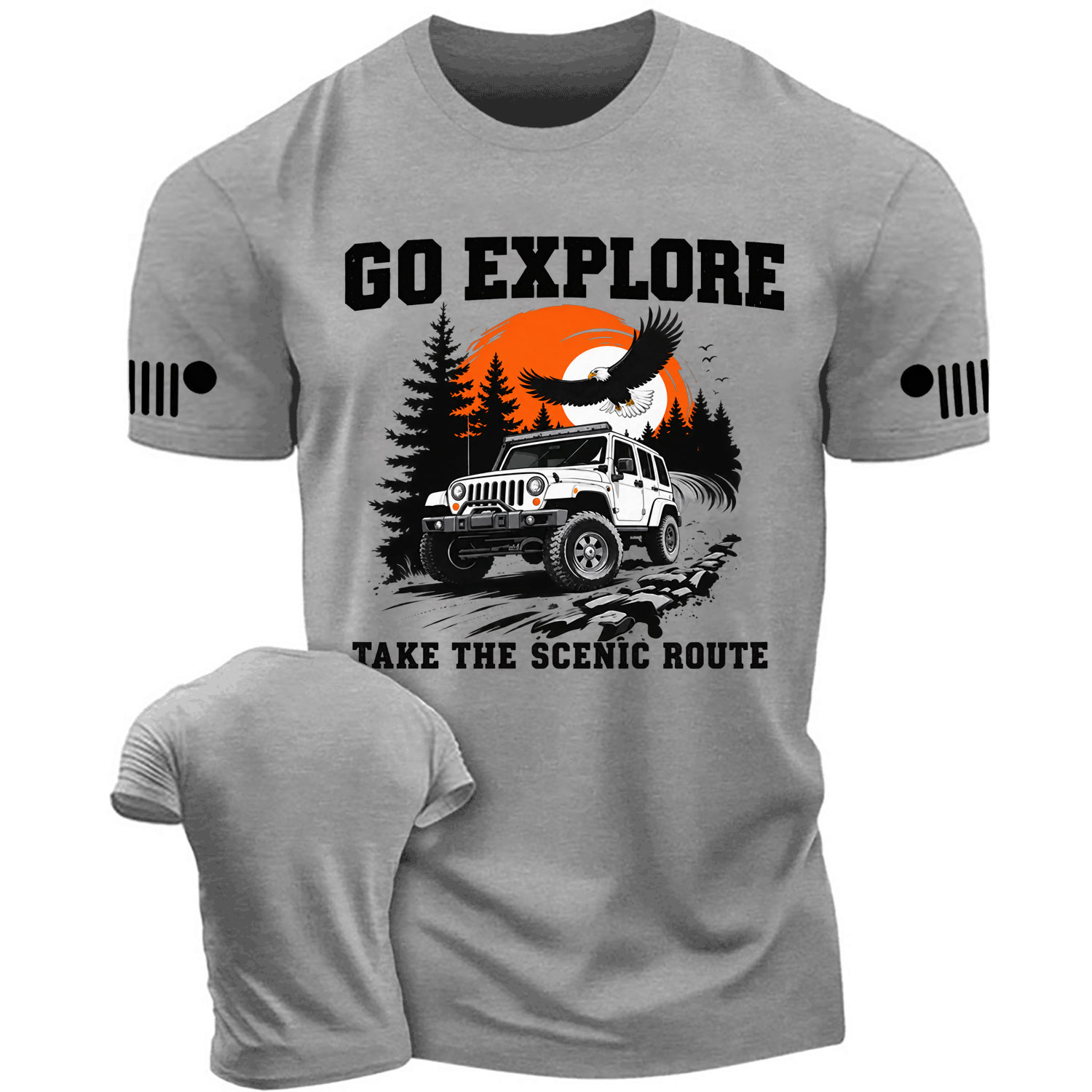 Go Explore Eagle Sunset Off-Road Adventure Cotton T-shirt