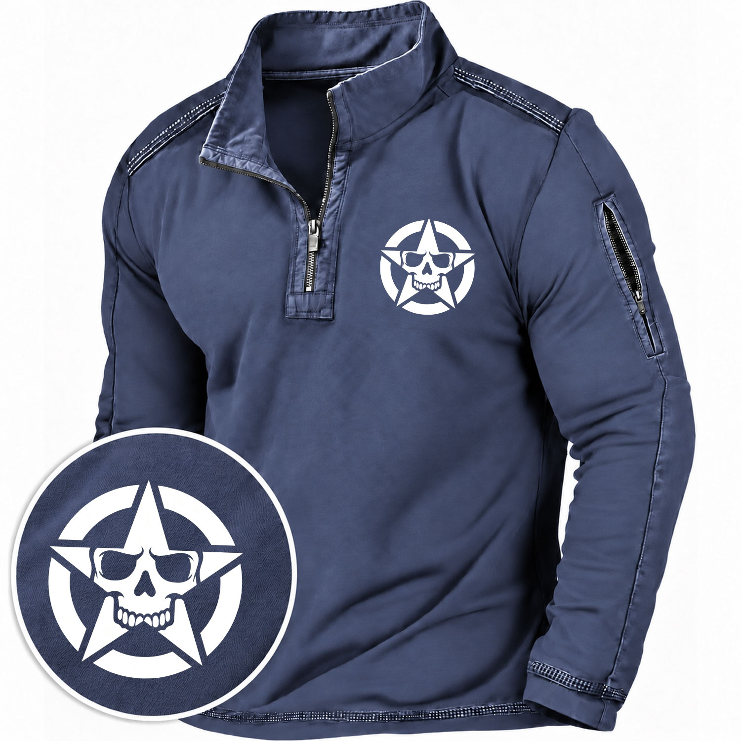 Skull Star Quarter-Zip Sweatshirt