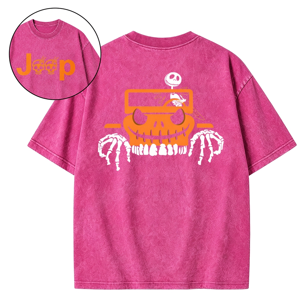 Bone Grille Orange Halloween Jp Unisex Washed T-shirt