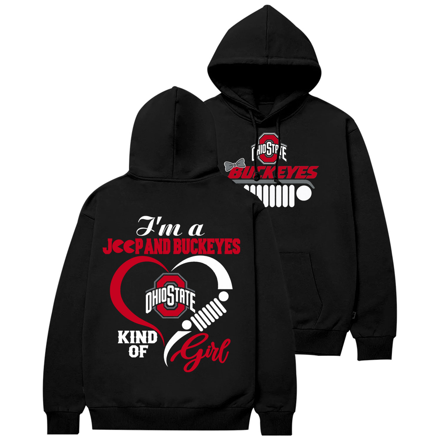 I'm A Jp And Buckeyes Kind Of Girl Cotton Hoodie