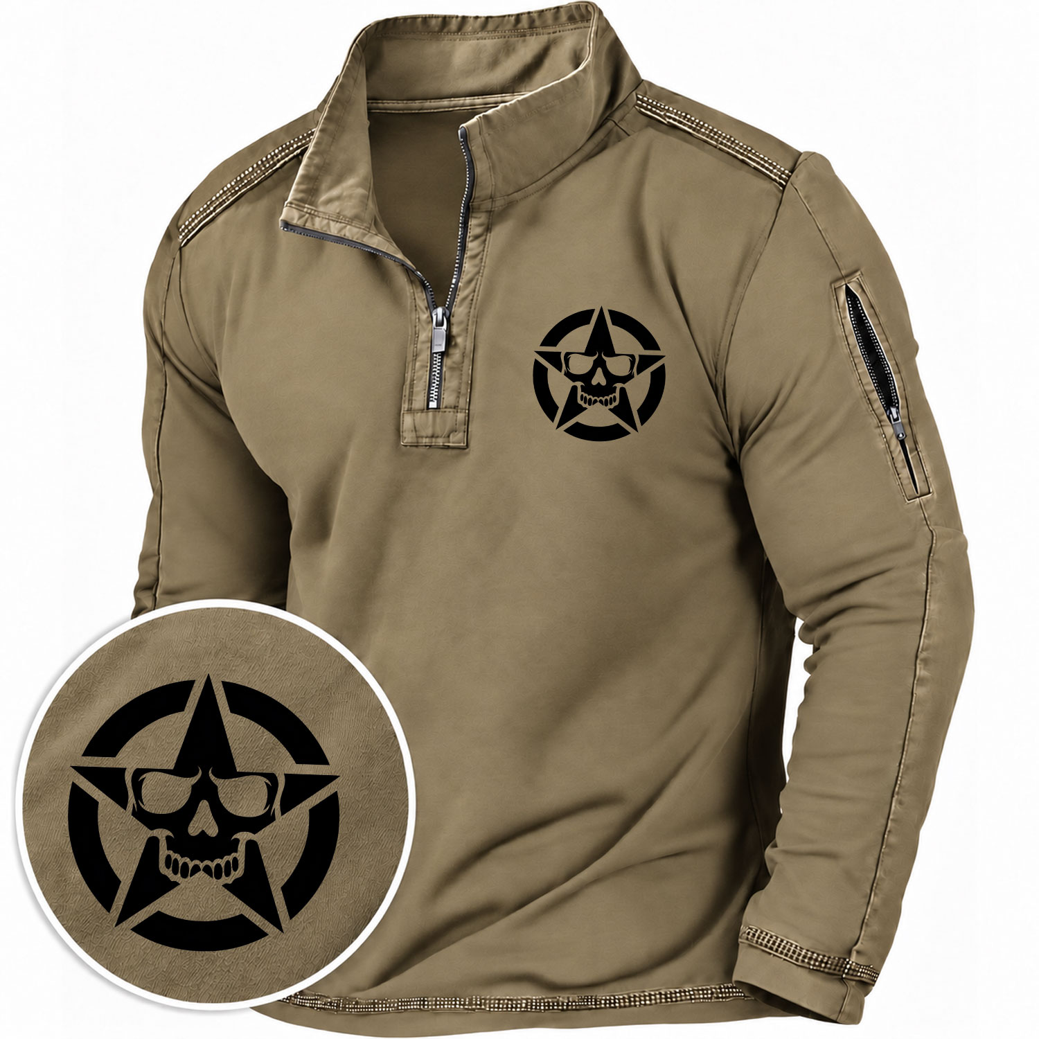 Skull Star Quarter-Zip Sweatshirt