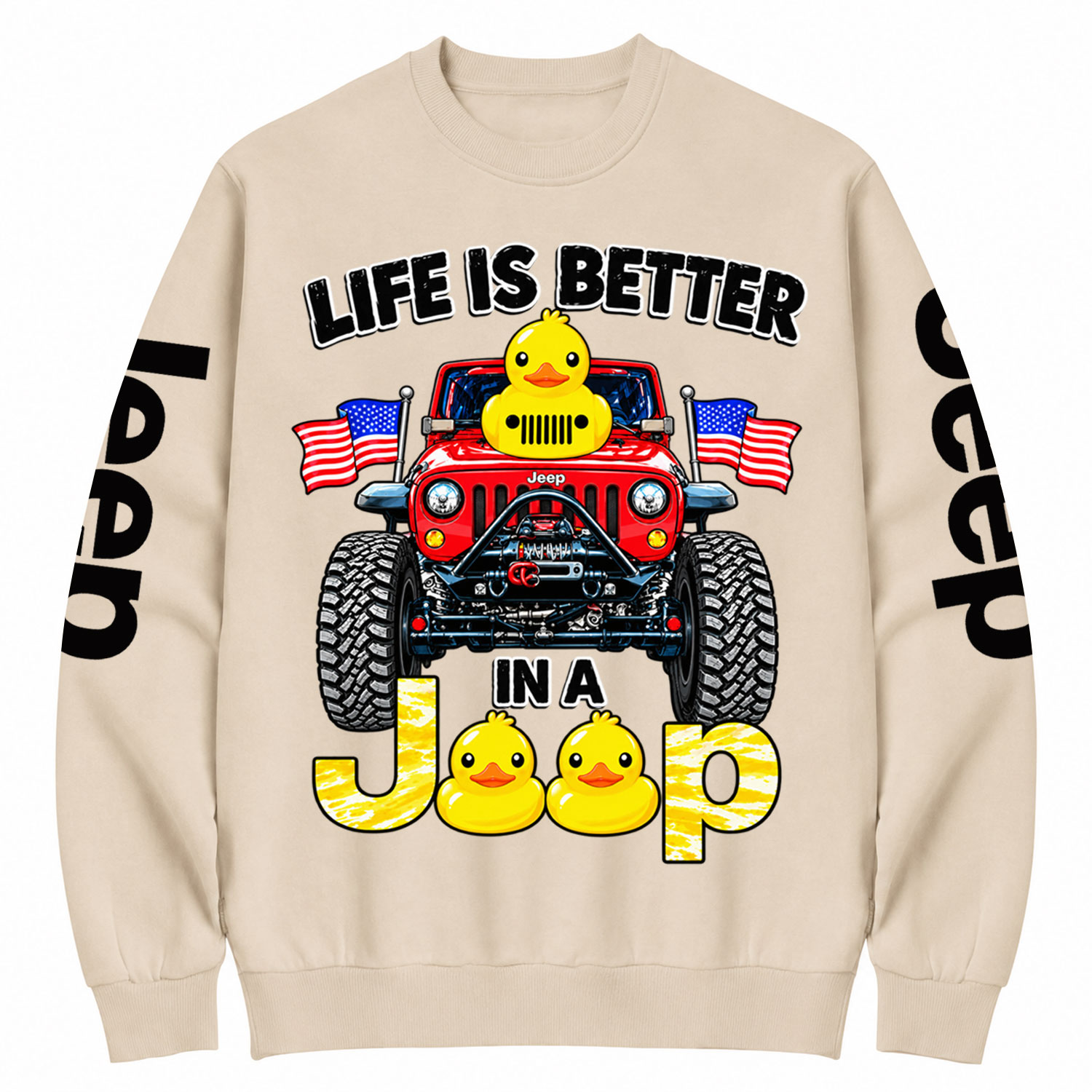 Duck jp life is better Cotton Sweatshirt