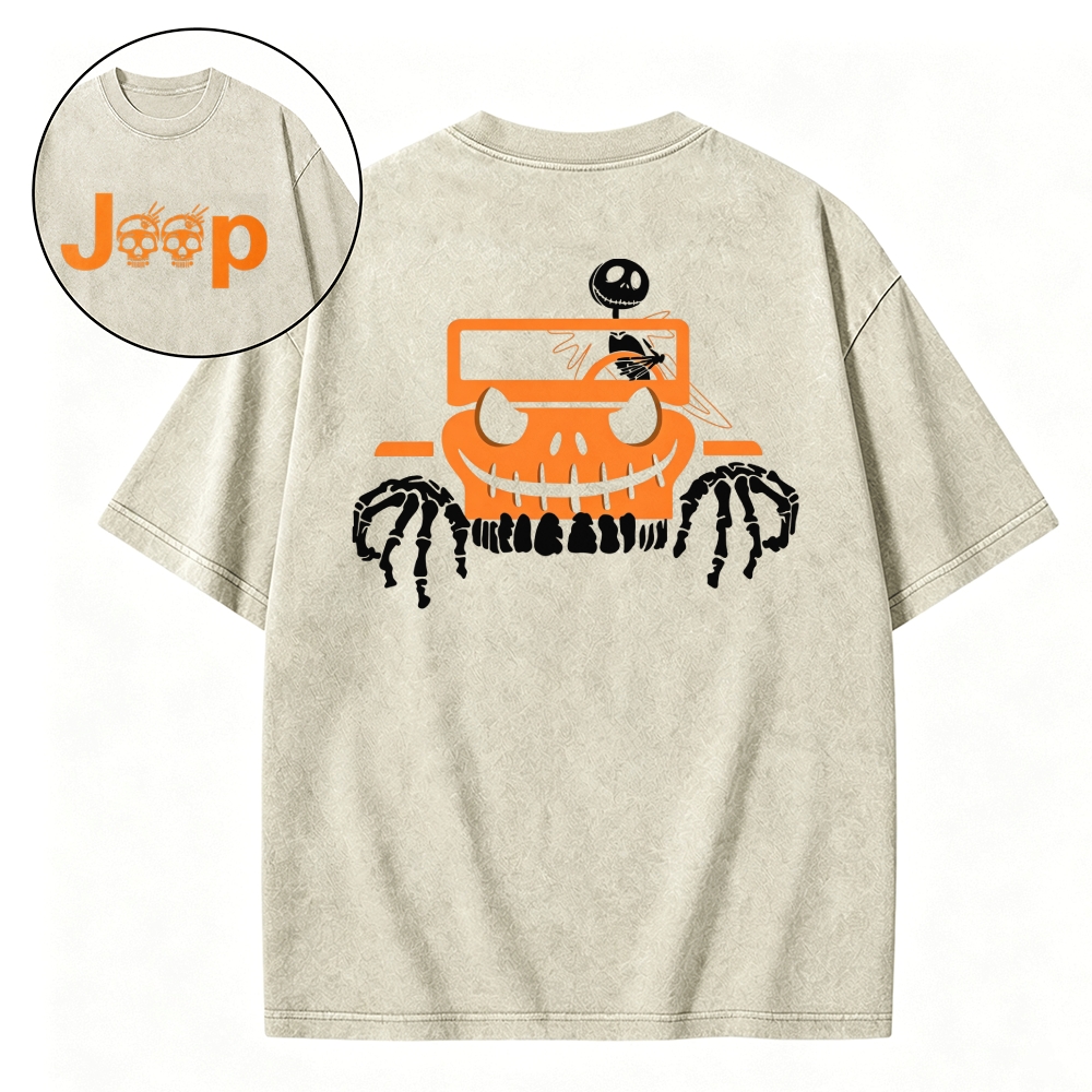 Bone Grille Orange Halloween Jp Unisex Washed T-shirt