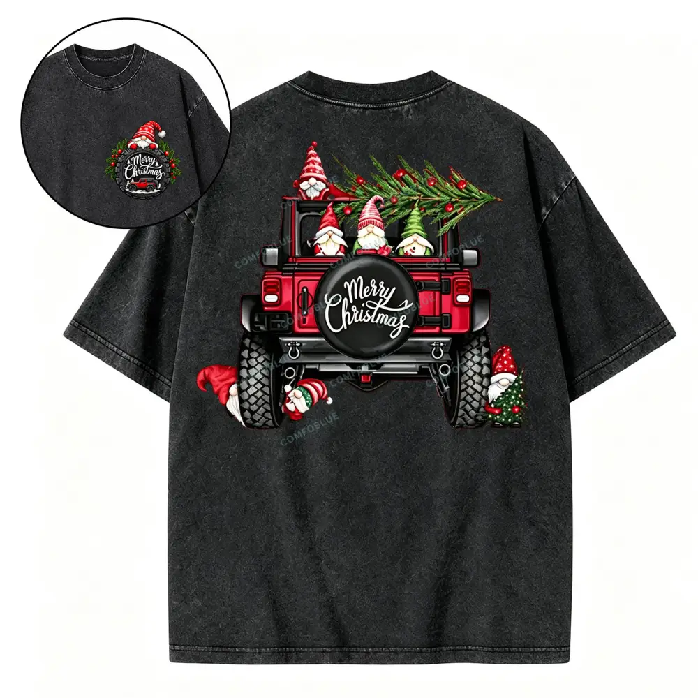 Funny Merry Christmas Tree Jp Washed T-Shirt