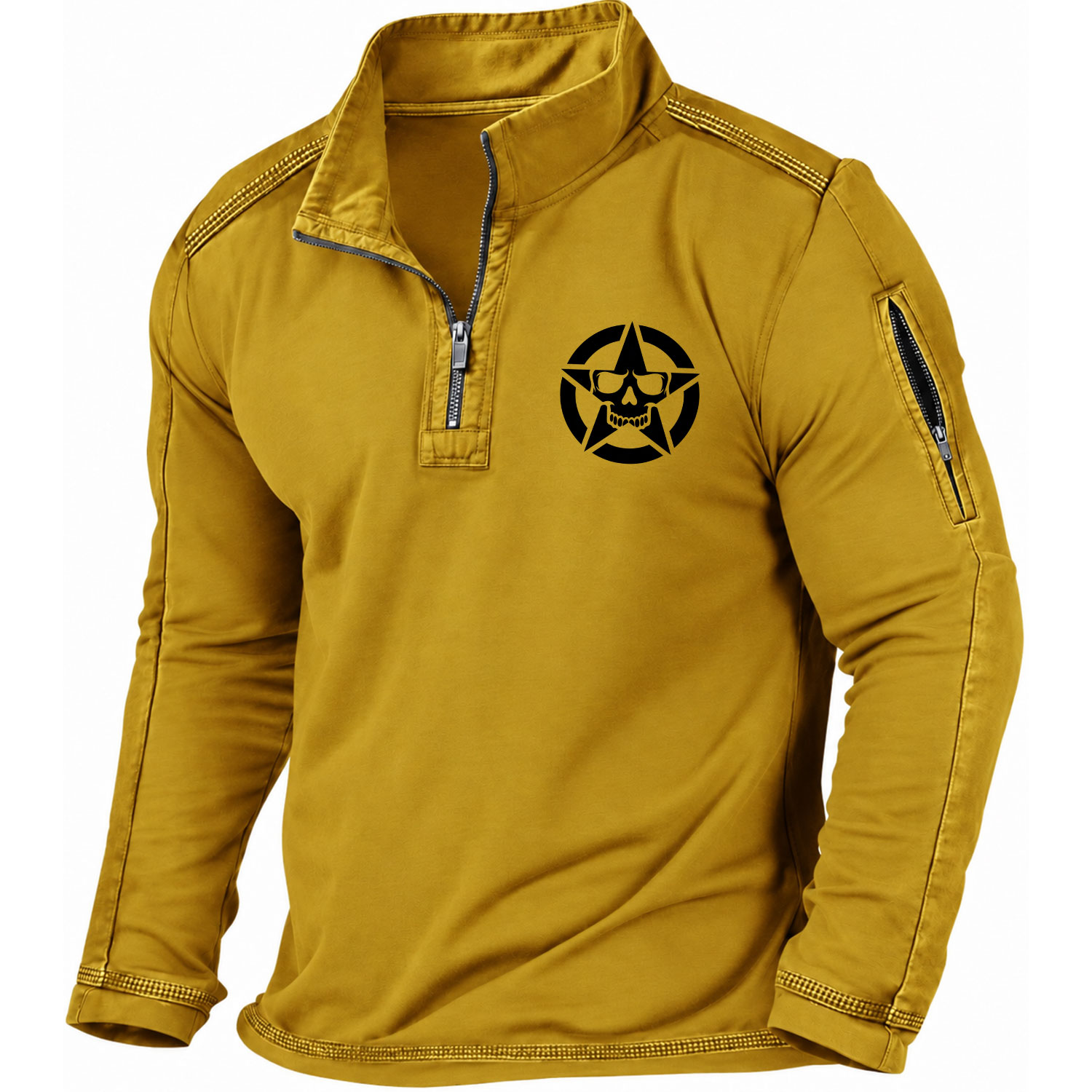 Skull Star Quarter-Zip Sweatshirt