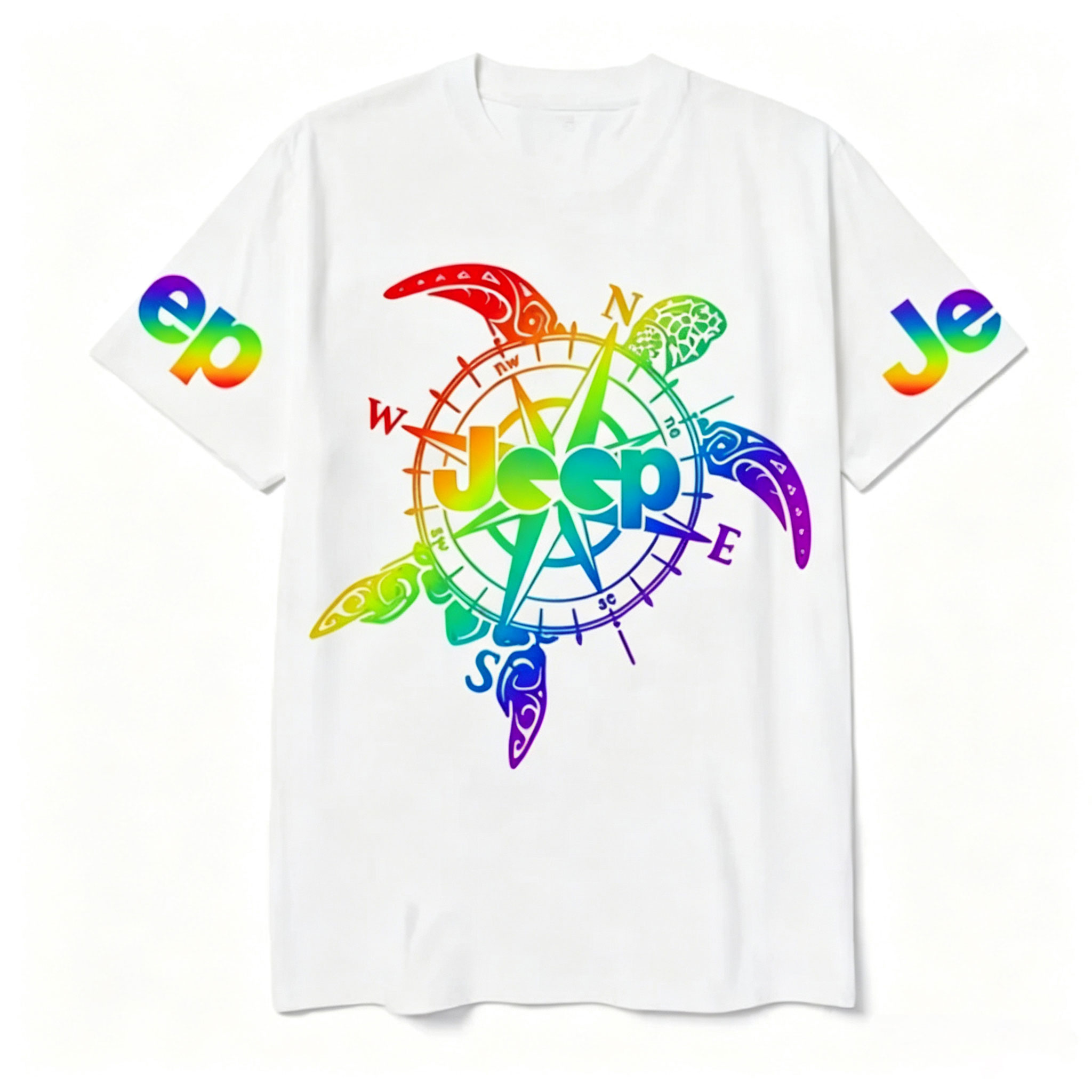 Sea Turtle Compass Jp Colorful T-shirt 