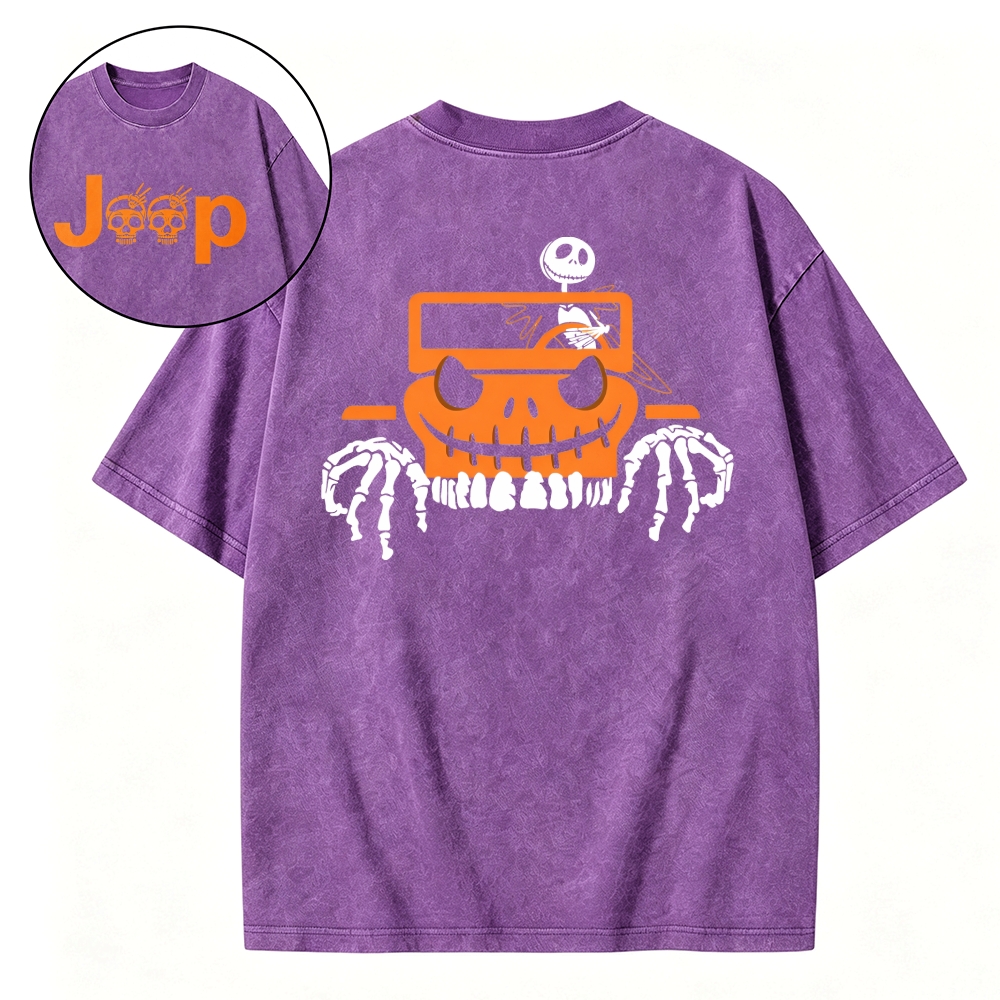 Bone Grille Orange Halloween Jp Unisex Washed T-shirt
