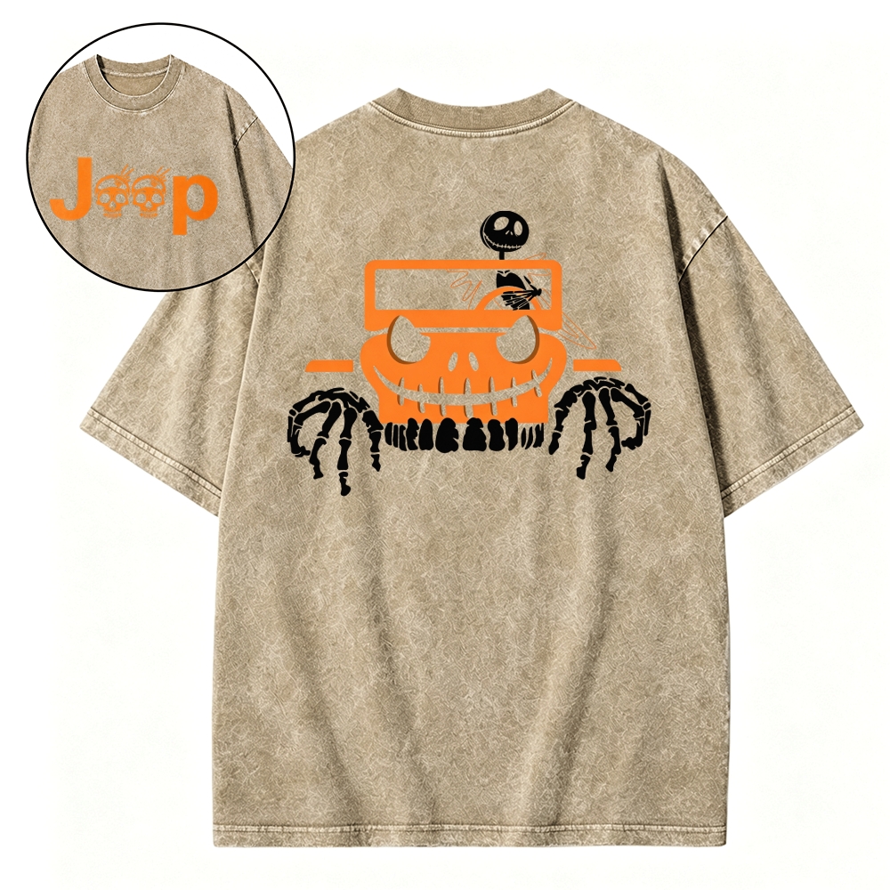 Bone Grille Orange Halloween Jp Unisex Washed T-shirt