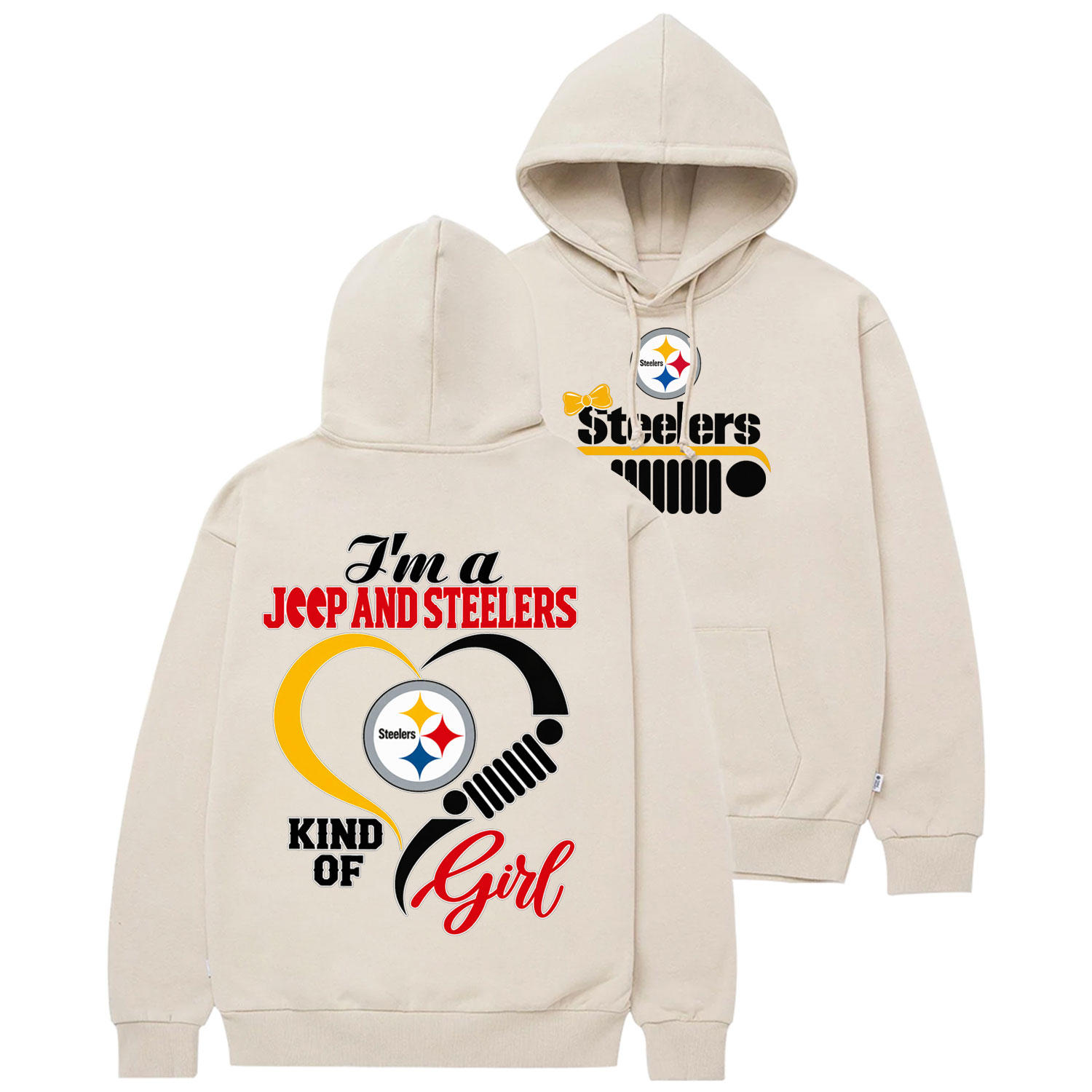 Pittsburgh Steelers I’m a Jp and Cowboys girl Cotton Hoodie