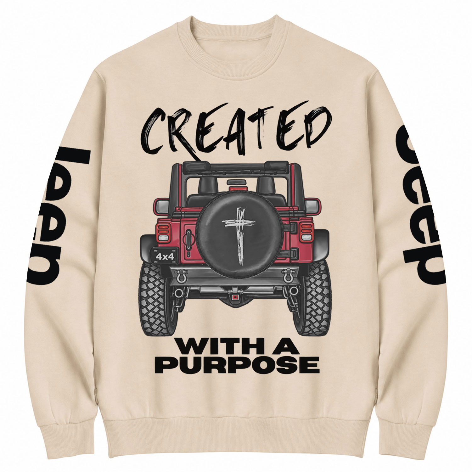 Custom Christian 4x4 Offroad Truck Cotton Sweatshirt