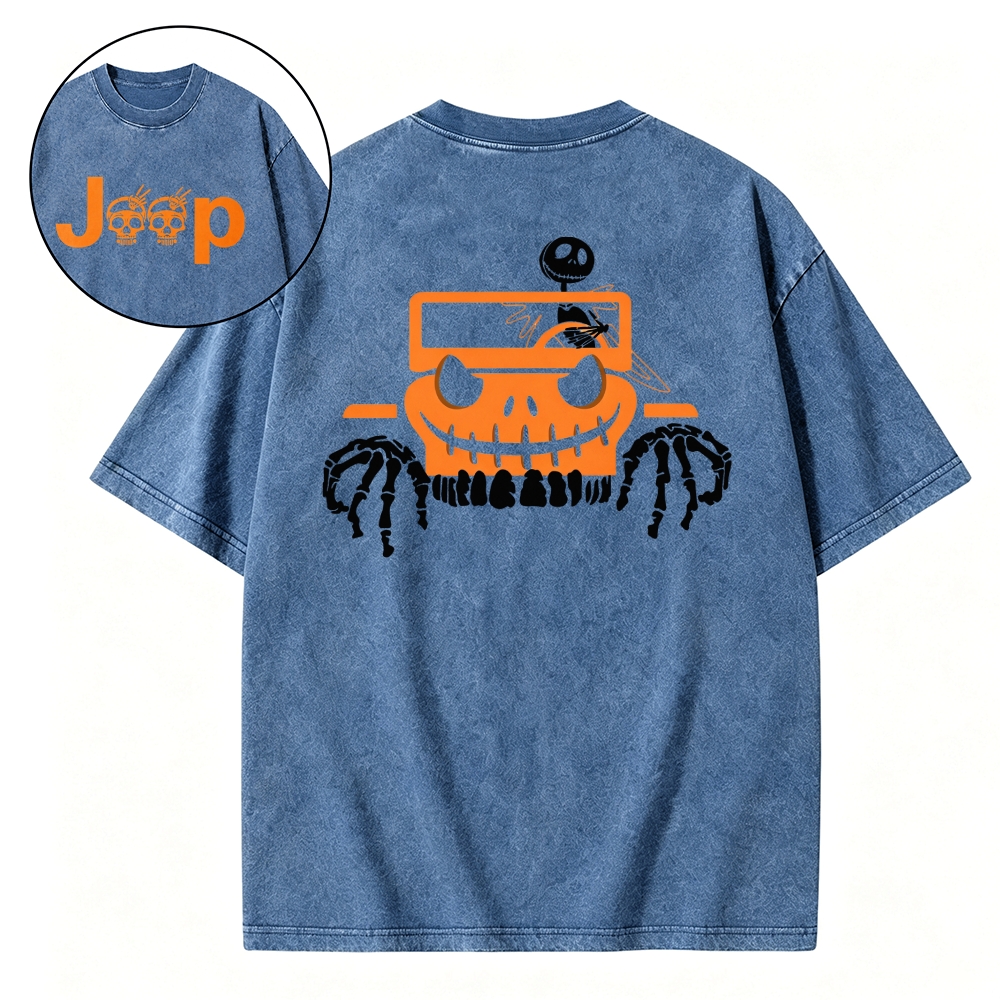 Bone Grille Orange Halloween Jp Unisex Washed T-shirt