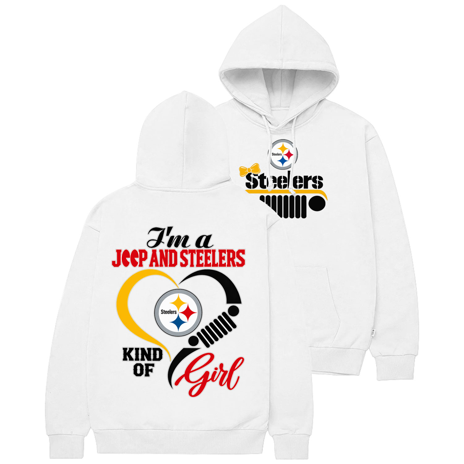 Pittsburgh Steelers I’m a Jp and Cowboys girl Cotton Hoodie