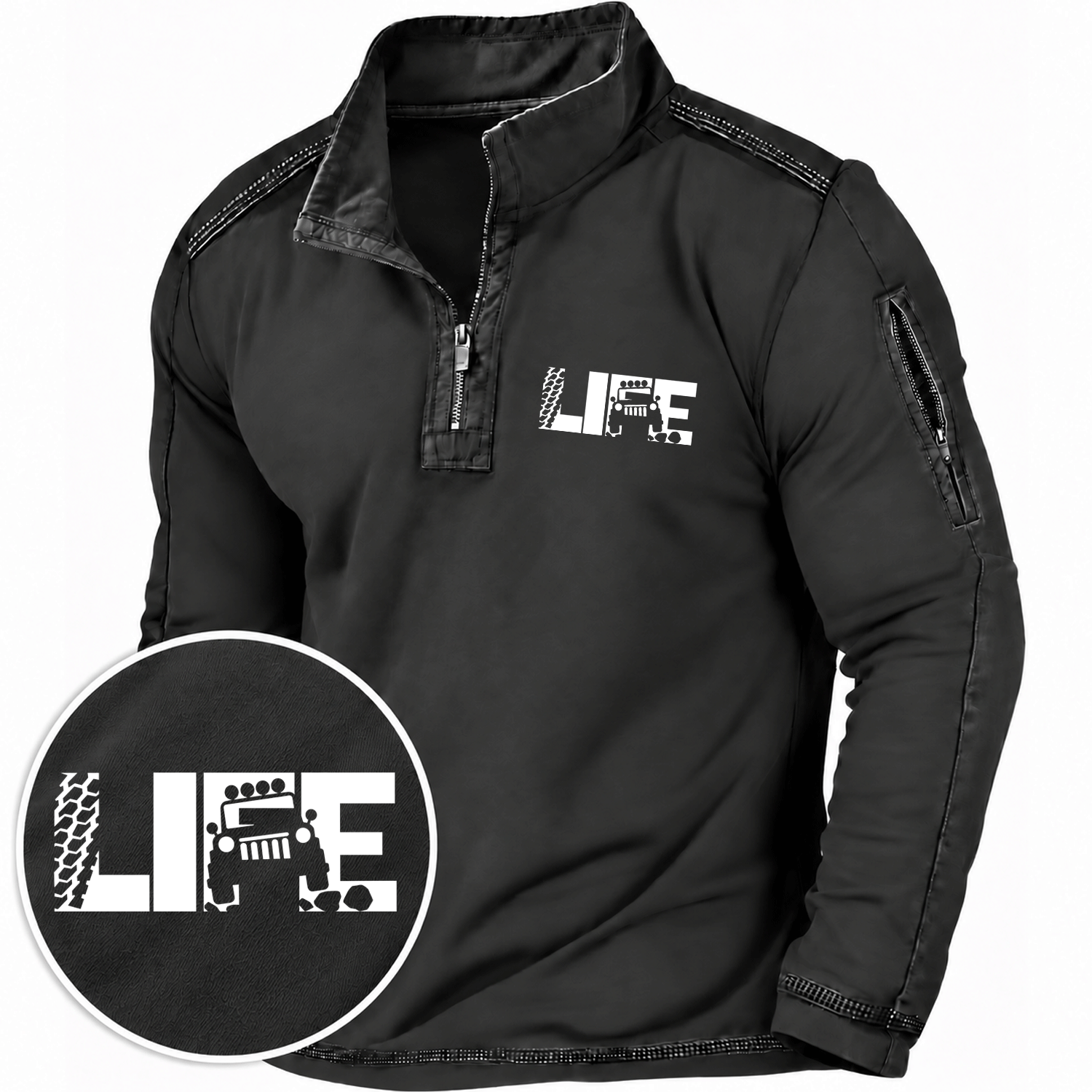 Tire Track Offroad Lifestyle Quarter-Zip Sweatshirt