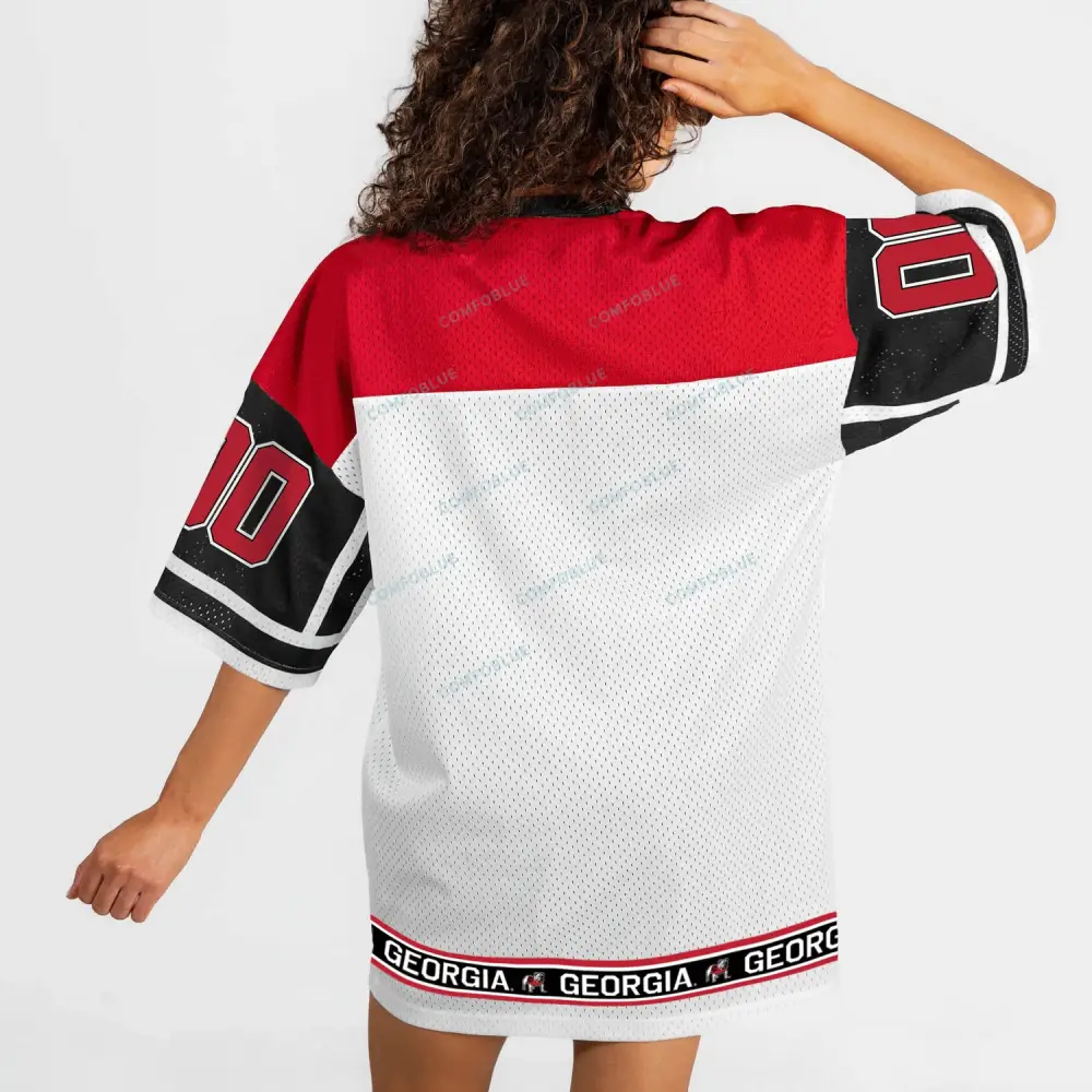 Georgia Bulldogs V-Neck Fashion Jersey Dress