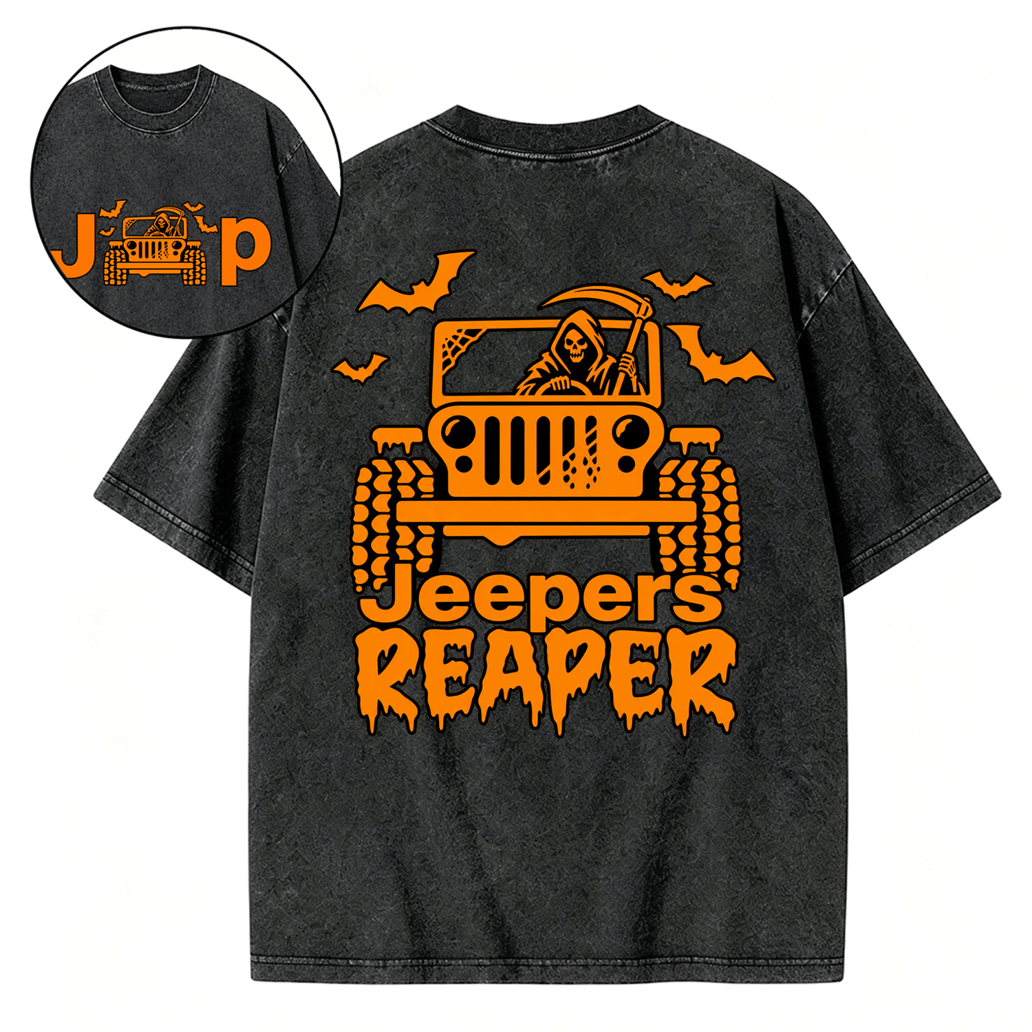 Jper Reaper Grim Reaper Drive Jp Halloween Washed T-Shirt