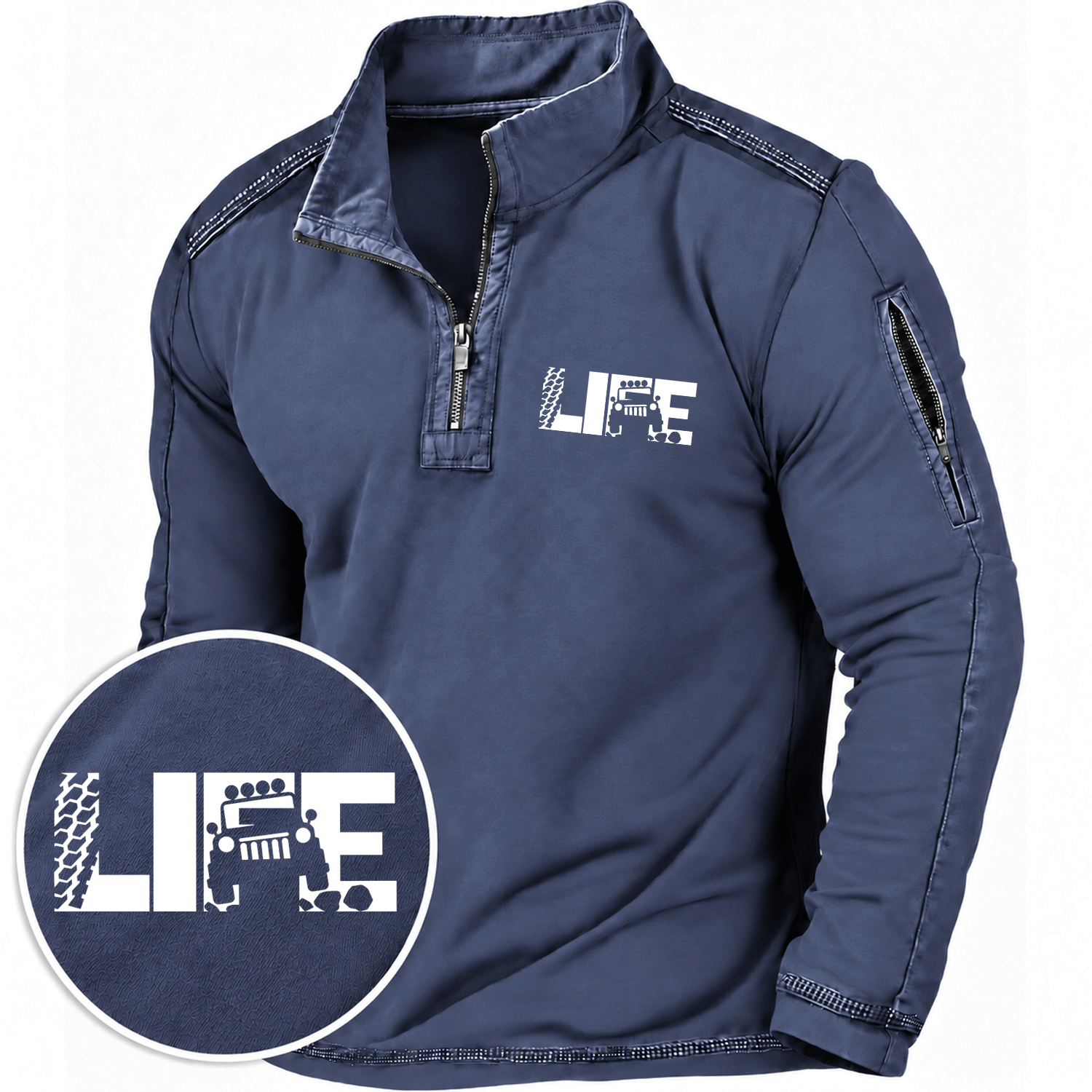Tire Track Offroad Lifestyle Quarter-Zip Sweatshirt
