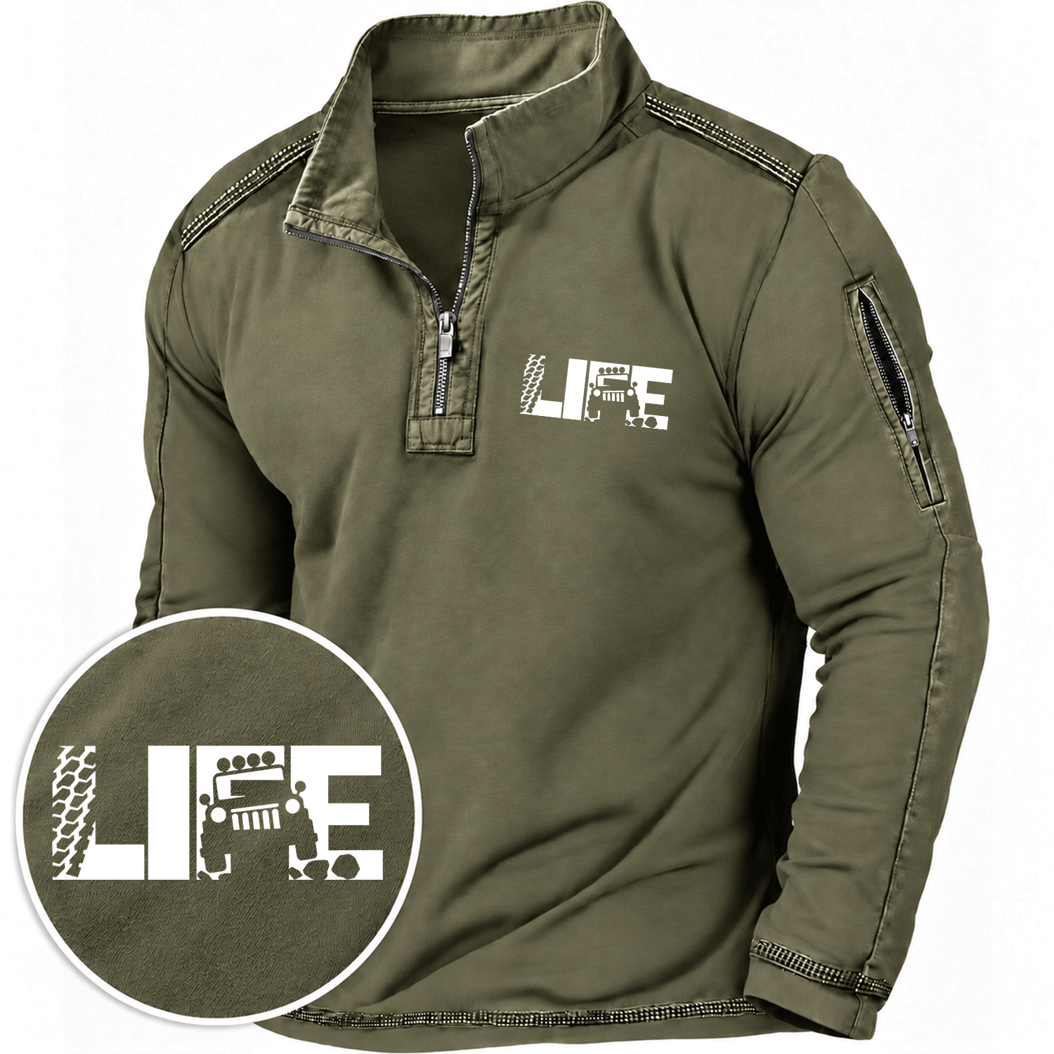 Tire Track Offroad Lifestyle Quarter-Zip Sweatshirt