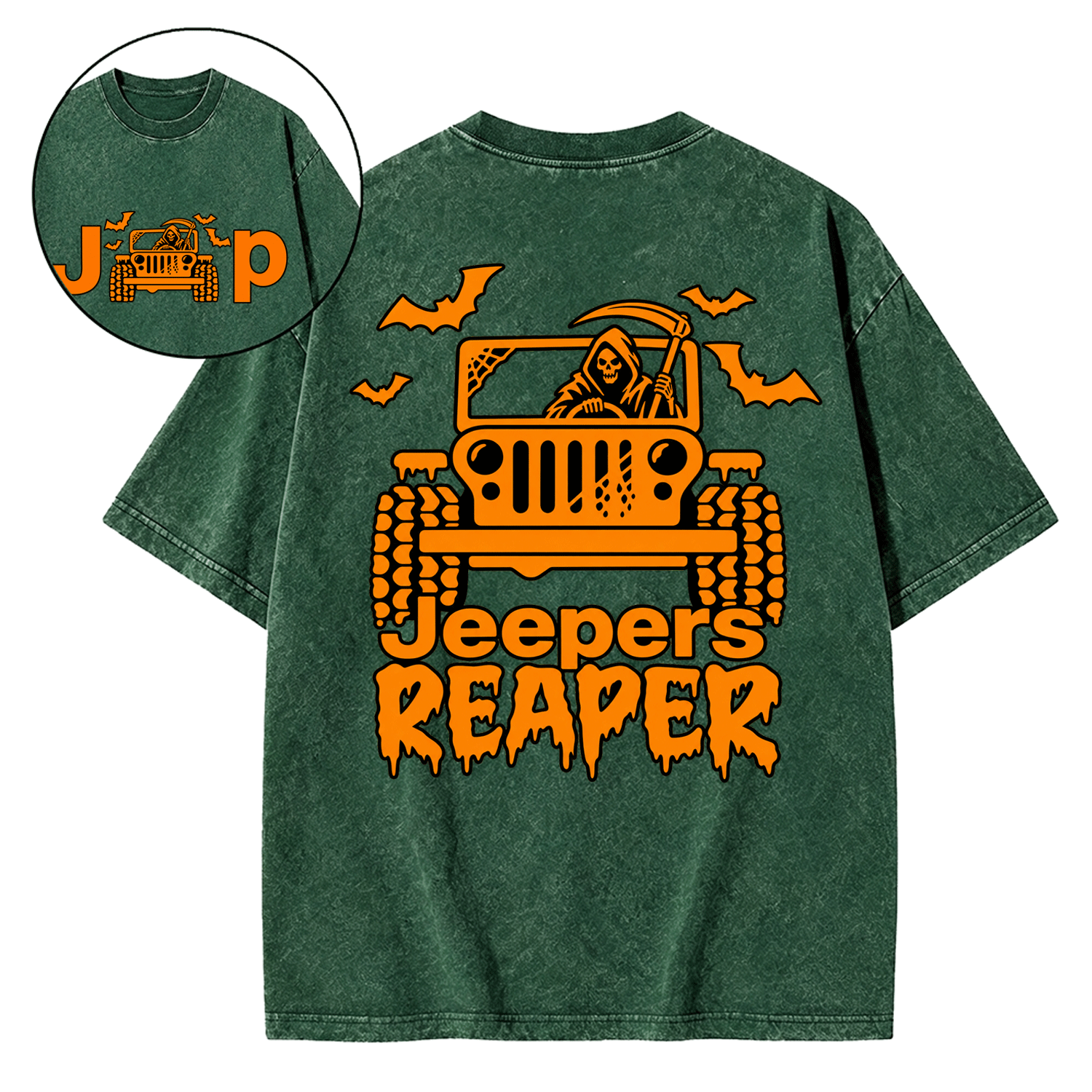 Jper Reaper Grim Reaper Drive Jp Halloween Washed T-Shirt