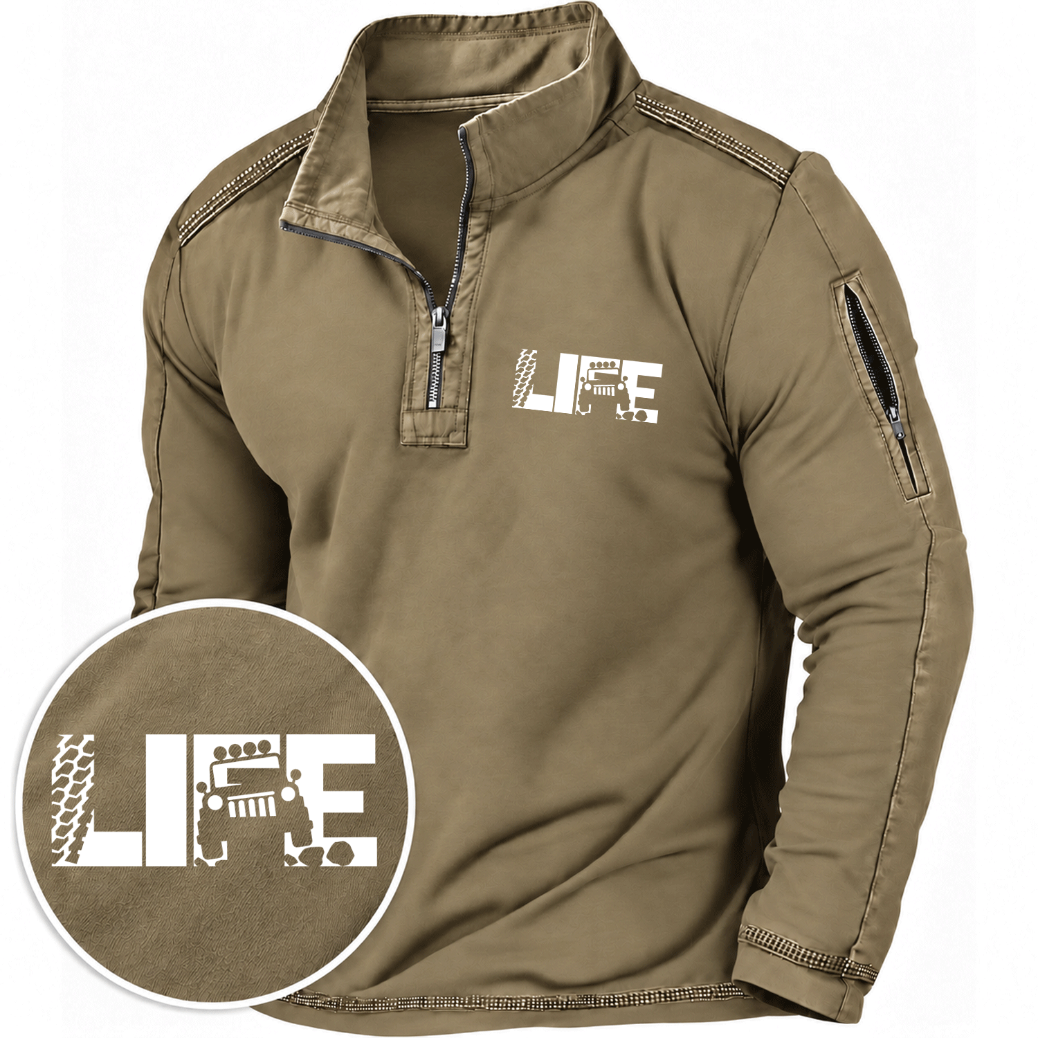 Tire Track Offroad Lifestyle Quarter-Zip Sweatshirt