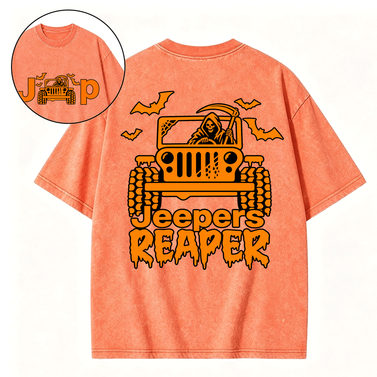 Jper Reaper Grim Reaper Drive Jp Halloween Washed T-Shirt