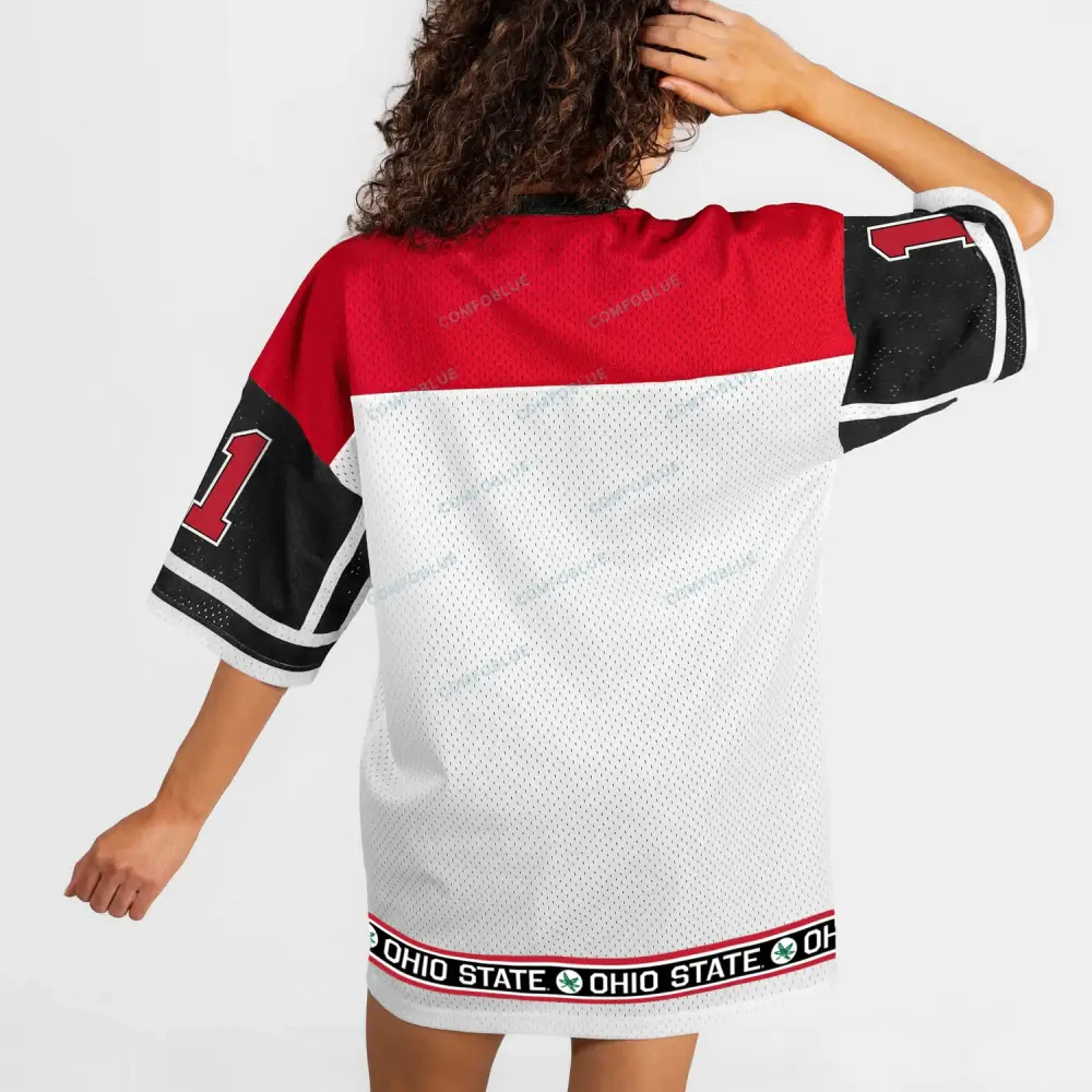 Ohio State Buckeyes Hustle Mode V-Neck Fashion Jersey Dress
