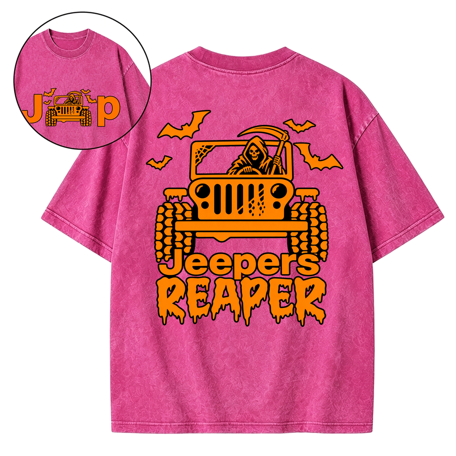 Jper Reaper Grim Reaper Drive Jp Halloween Washed T-Shirt