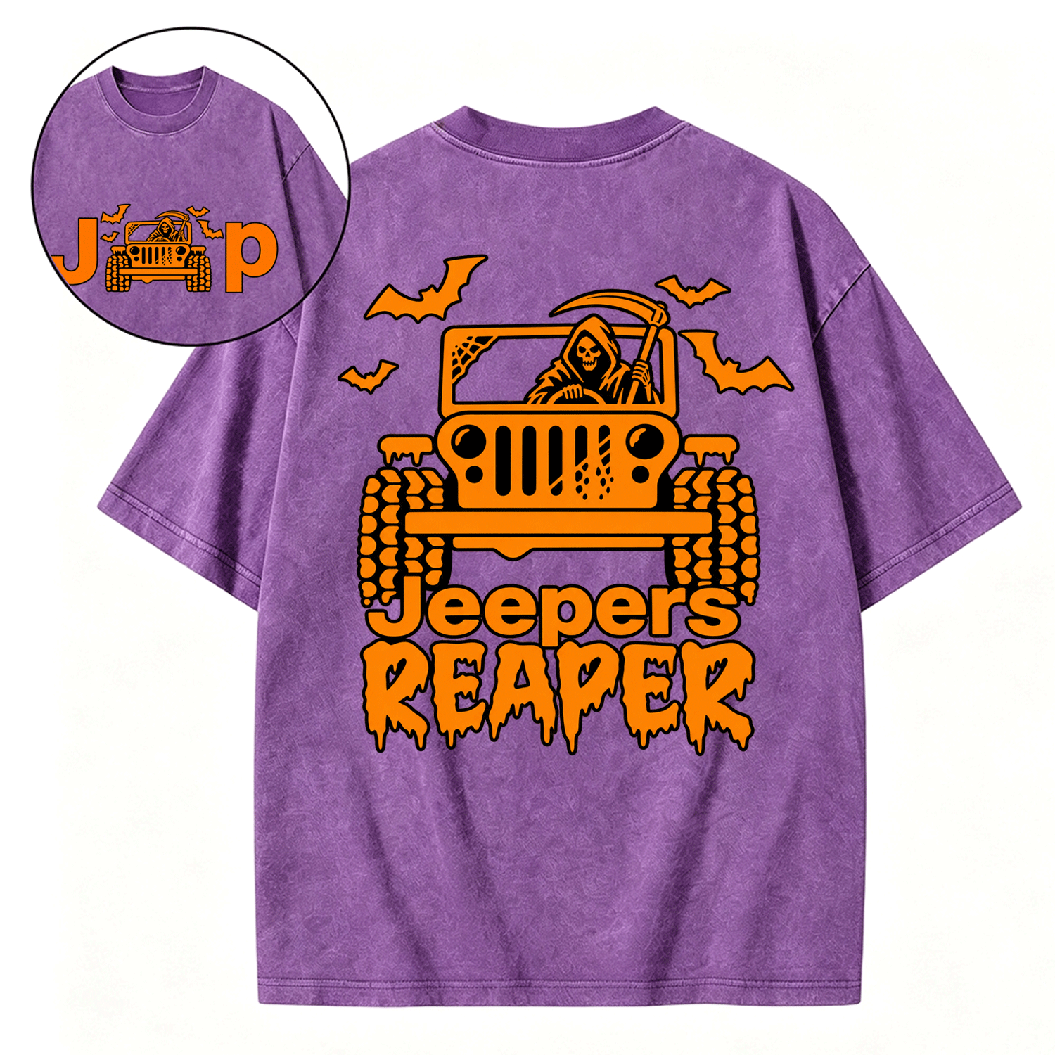 Jper Reaper Grim Reaper Drive Jp Halloween Washed T-Shirt