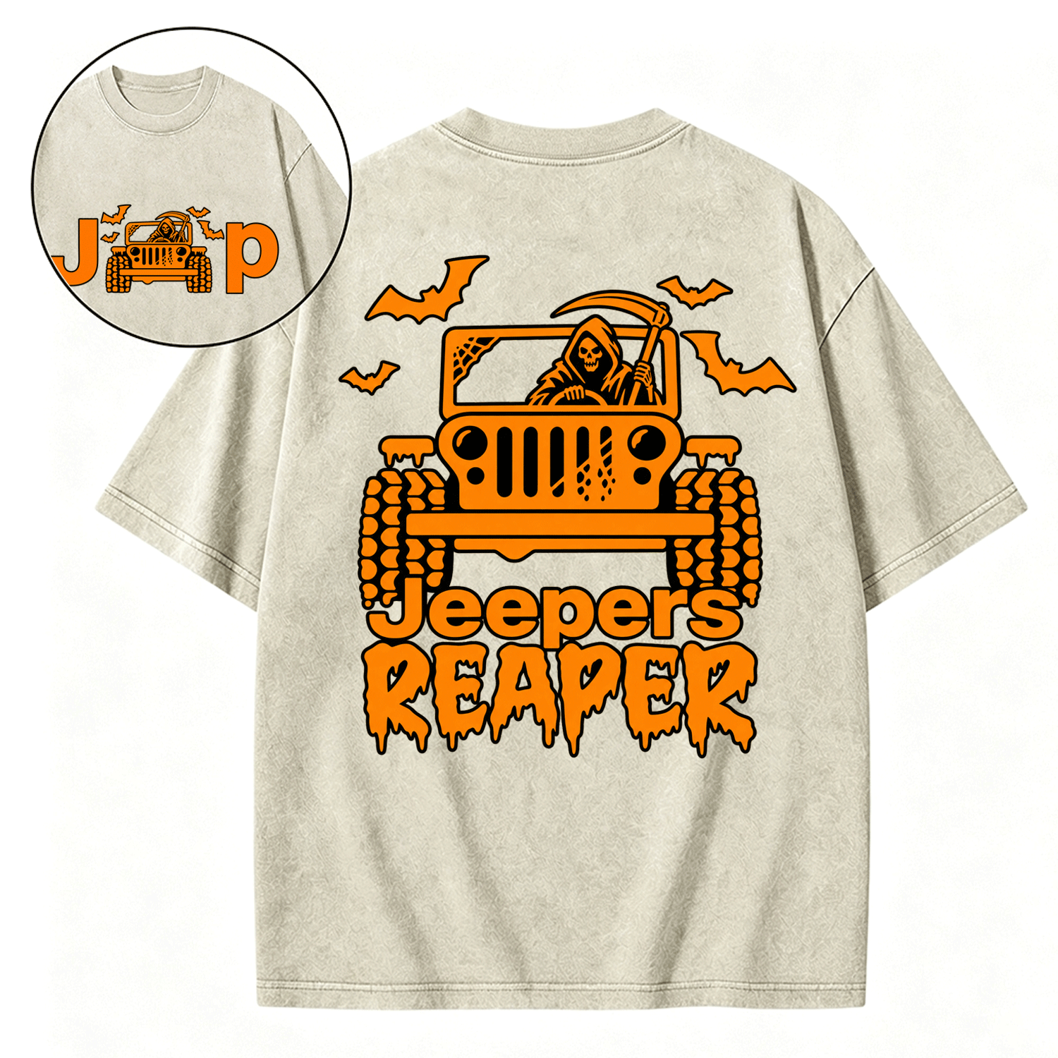 Jper Reaper Grim Reaper Drive Jp Halloween Washed T-Shirt