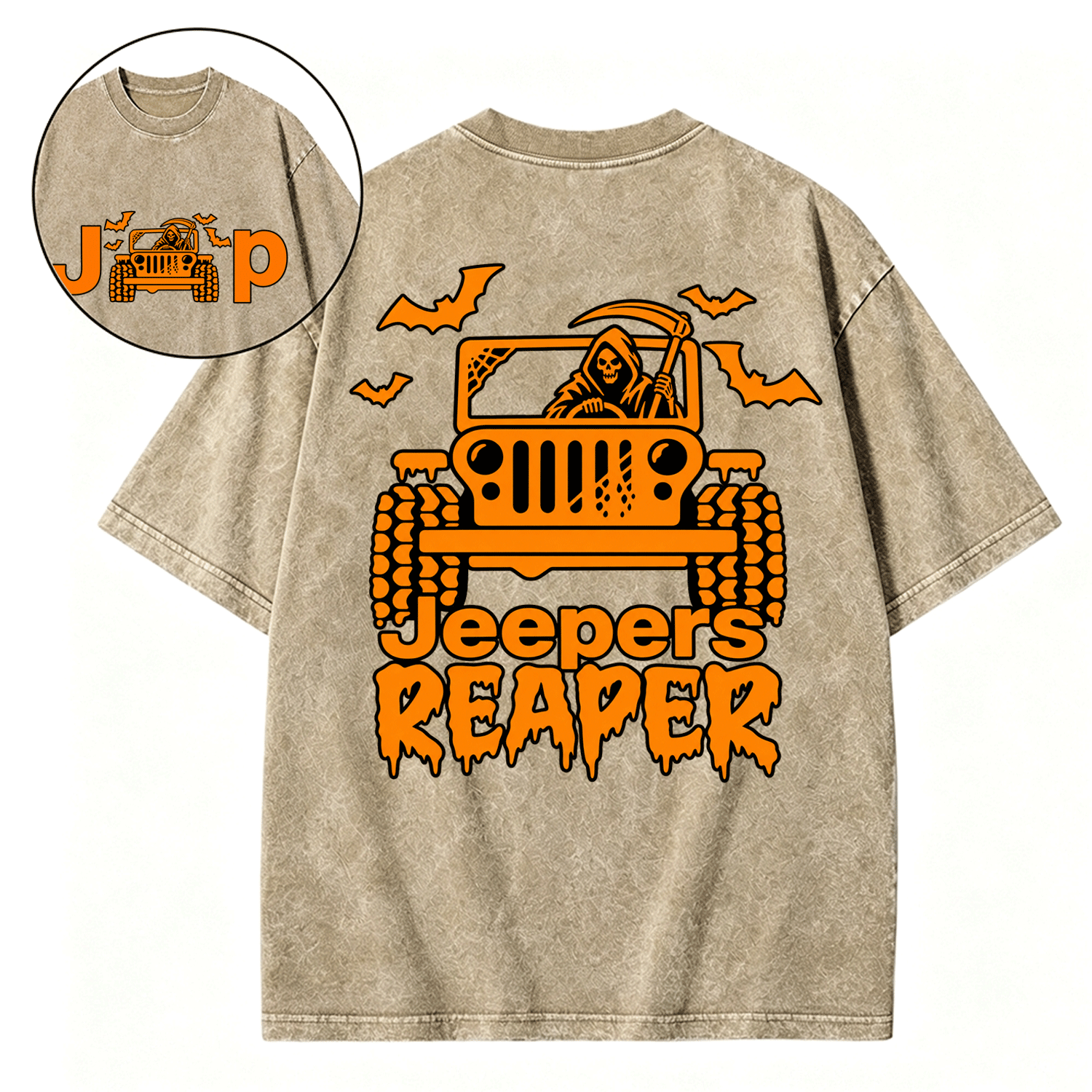 Jper Reaper Grim Reaper Drive Jp Halloween Washed T-Shirt