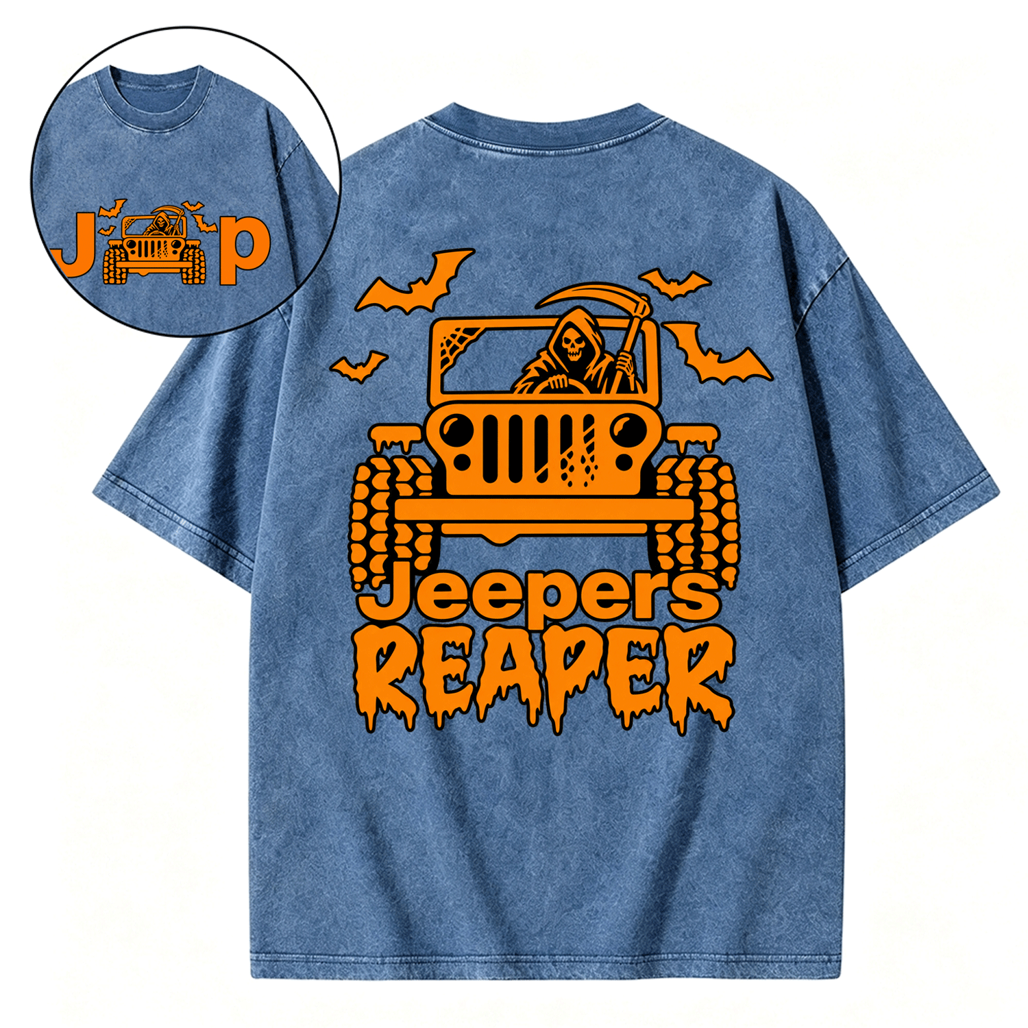 Jper Reaper Grim Reaper Drive Jp Halloween Washed T-Shirt