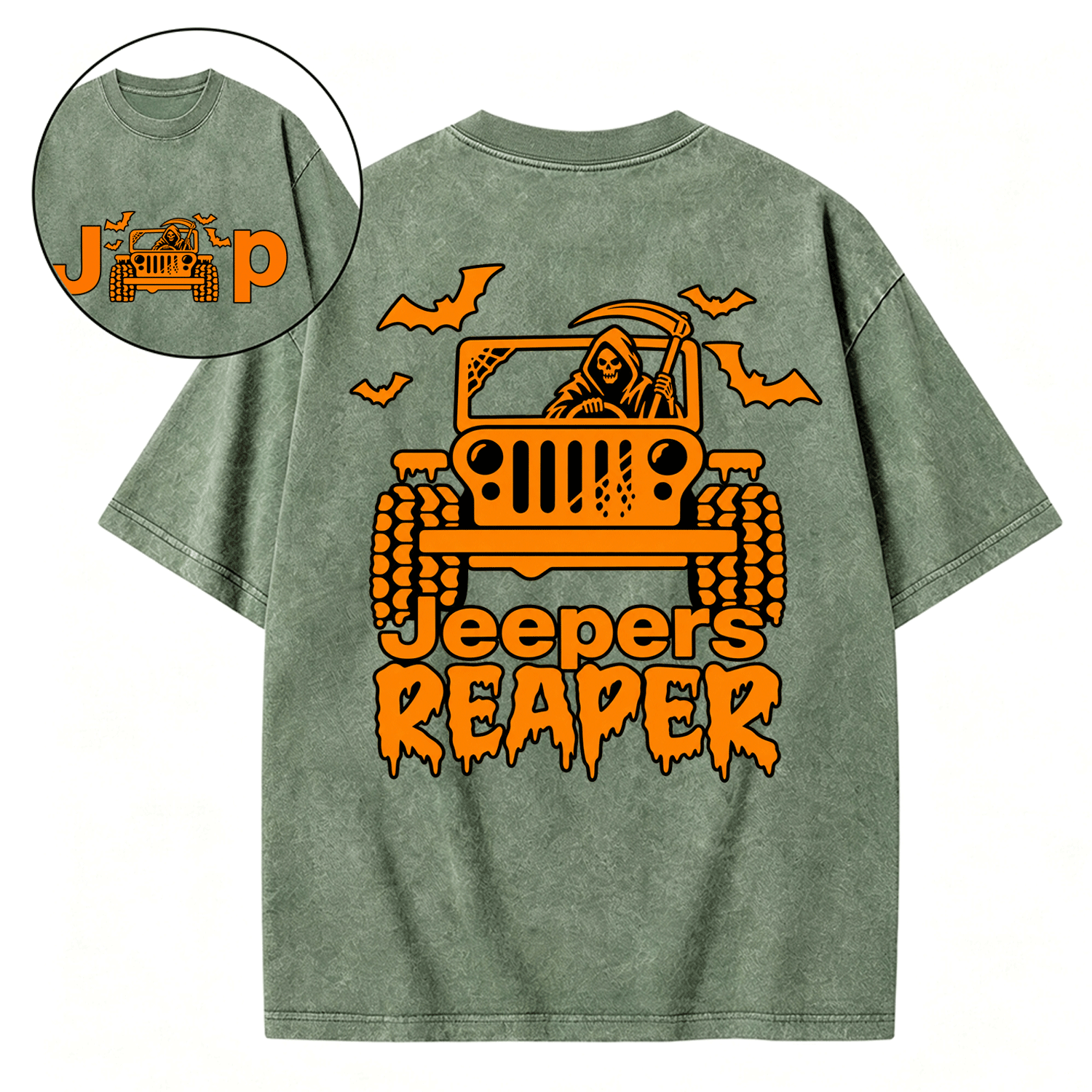Jper Reaper Grim Reaper Drive Jp Halloween Washed T-Shirt