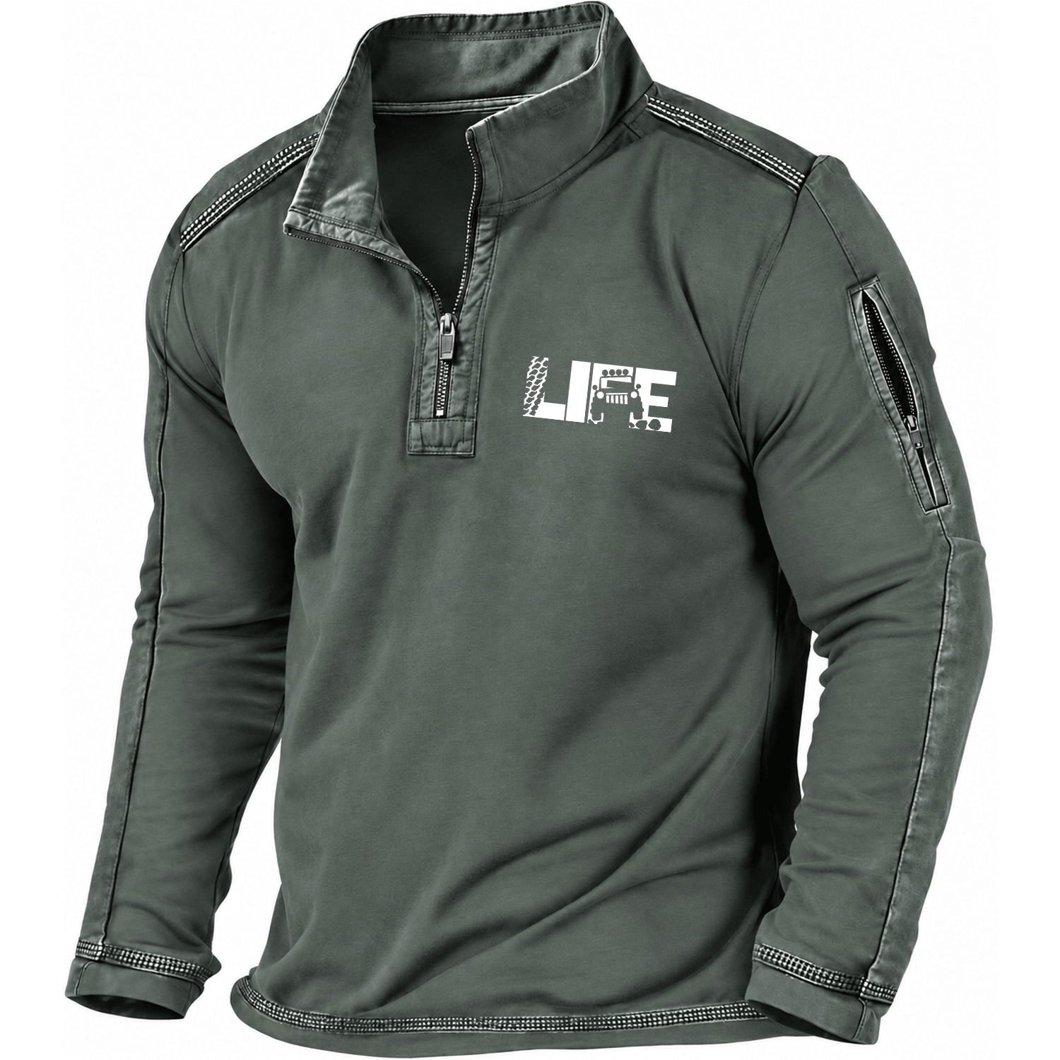 Tire Track Offroad Lifestyle Quarter-Zip Sweatshirt