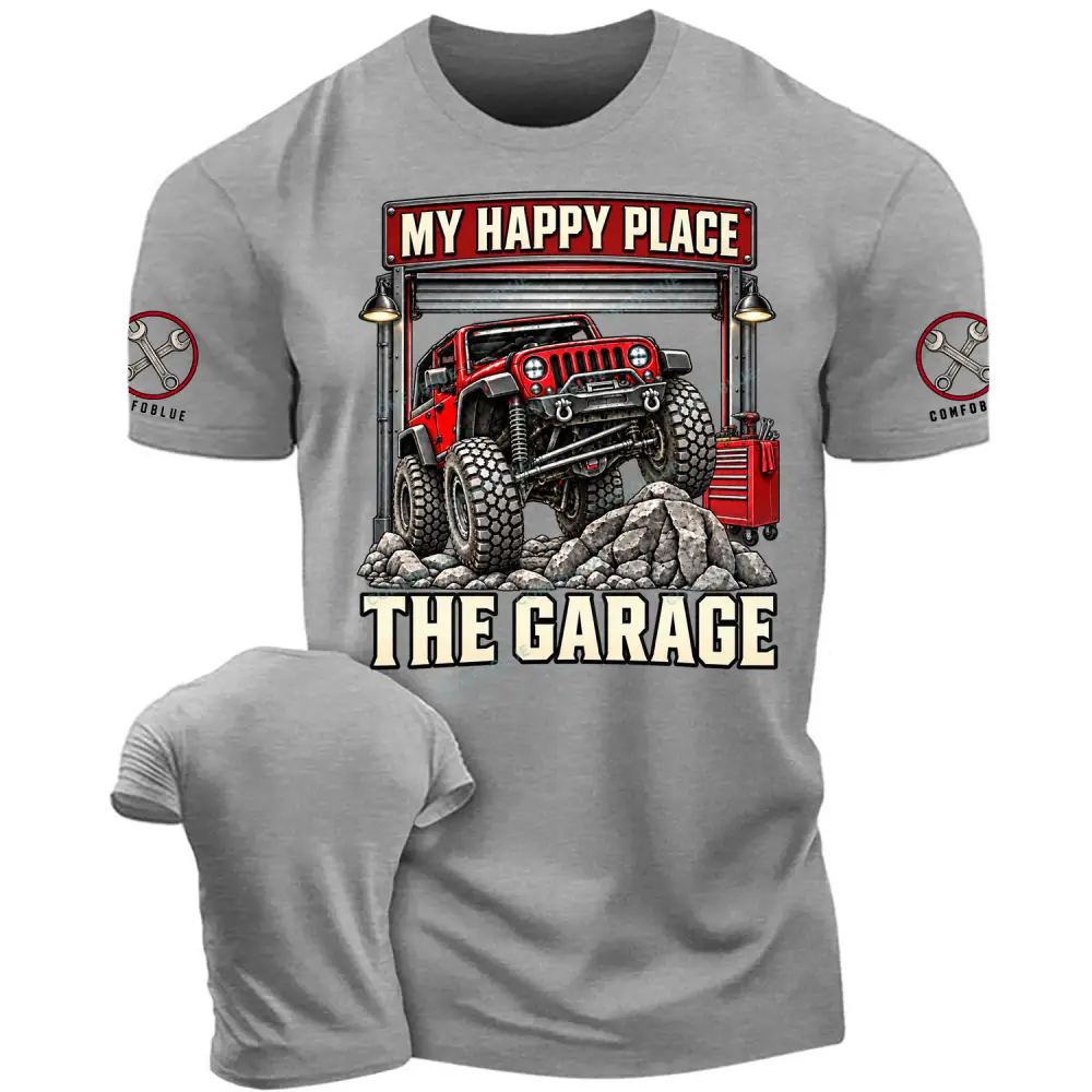 My Garage My Happy Place Cotton T-shirt
