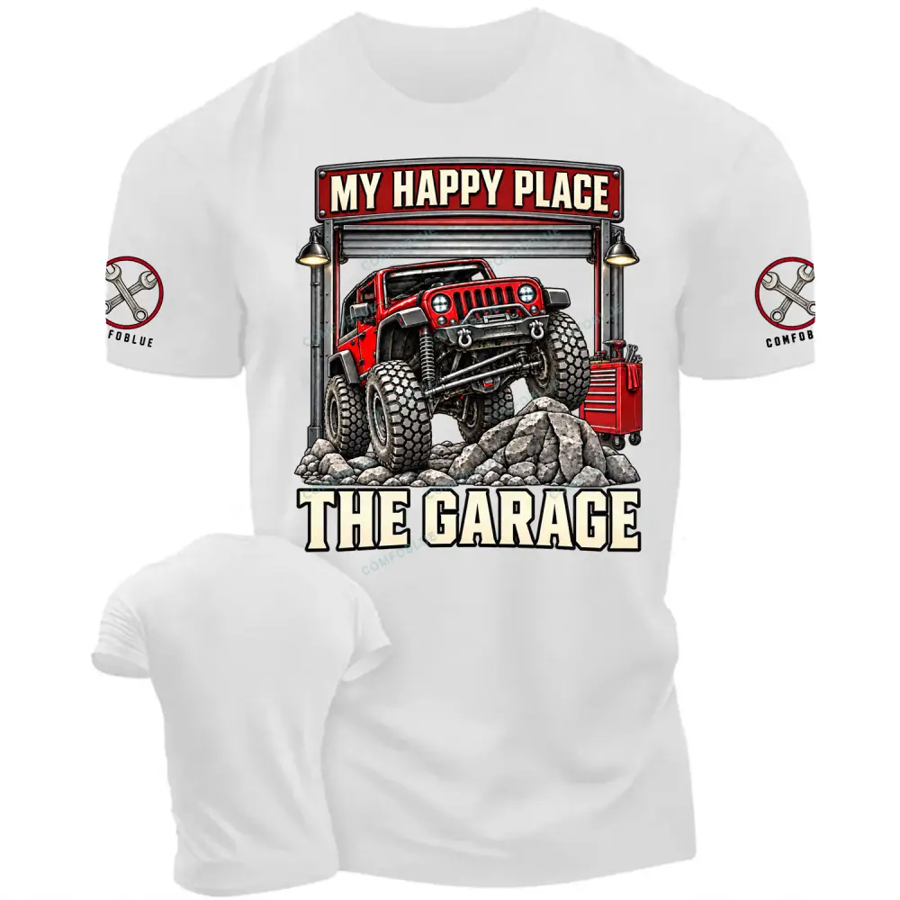 My Garage My Happy Place Cotton T-shirt
